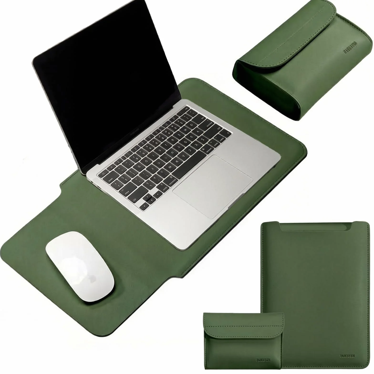 Torba na laptopa o przekątnej ekranu 15", etui na laptopa z kieszenią na akcesoria, sztuczna skóra, torba na laptopa 15", niemagnetyczna, kompatybilna z Apple, Lenovo, HP, ASUS, Acer, 38 cm x 28 cm