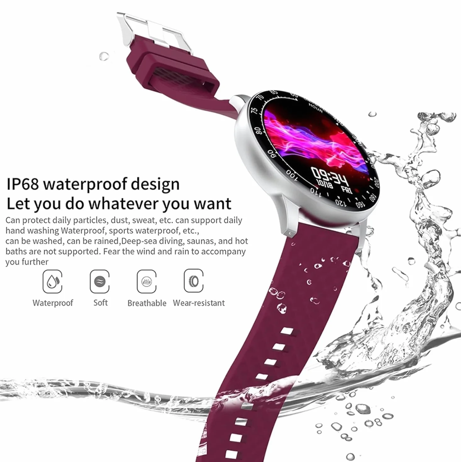 Smart Watch Fitness Tracker – dotykowy monitor tętna, monitor ciśnienia krwi, licznik kalorii i kroków, tarcza zegarka DIY, śledzenie zdrowia i aktywności dla mężczyzn i kobiet