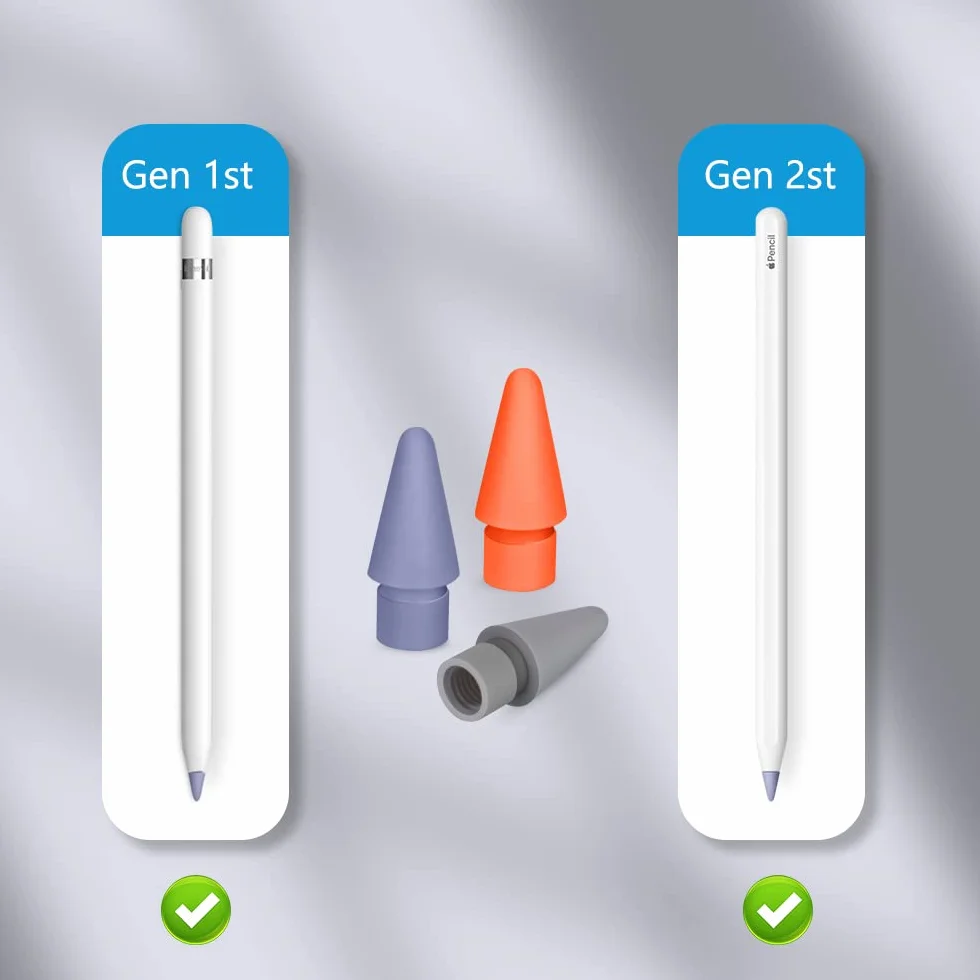 flintronic Końcówki kompatybilne z ołówkiem Apple iPad Pro, 6-pak końcówek zamiennych do Apple Pencil 2. generacji i 1. generacji, końcówki wymienne do iPada Pro iPencil, Morandi