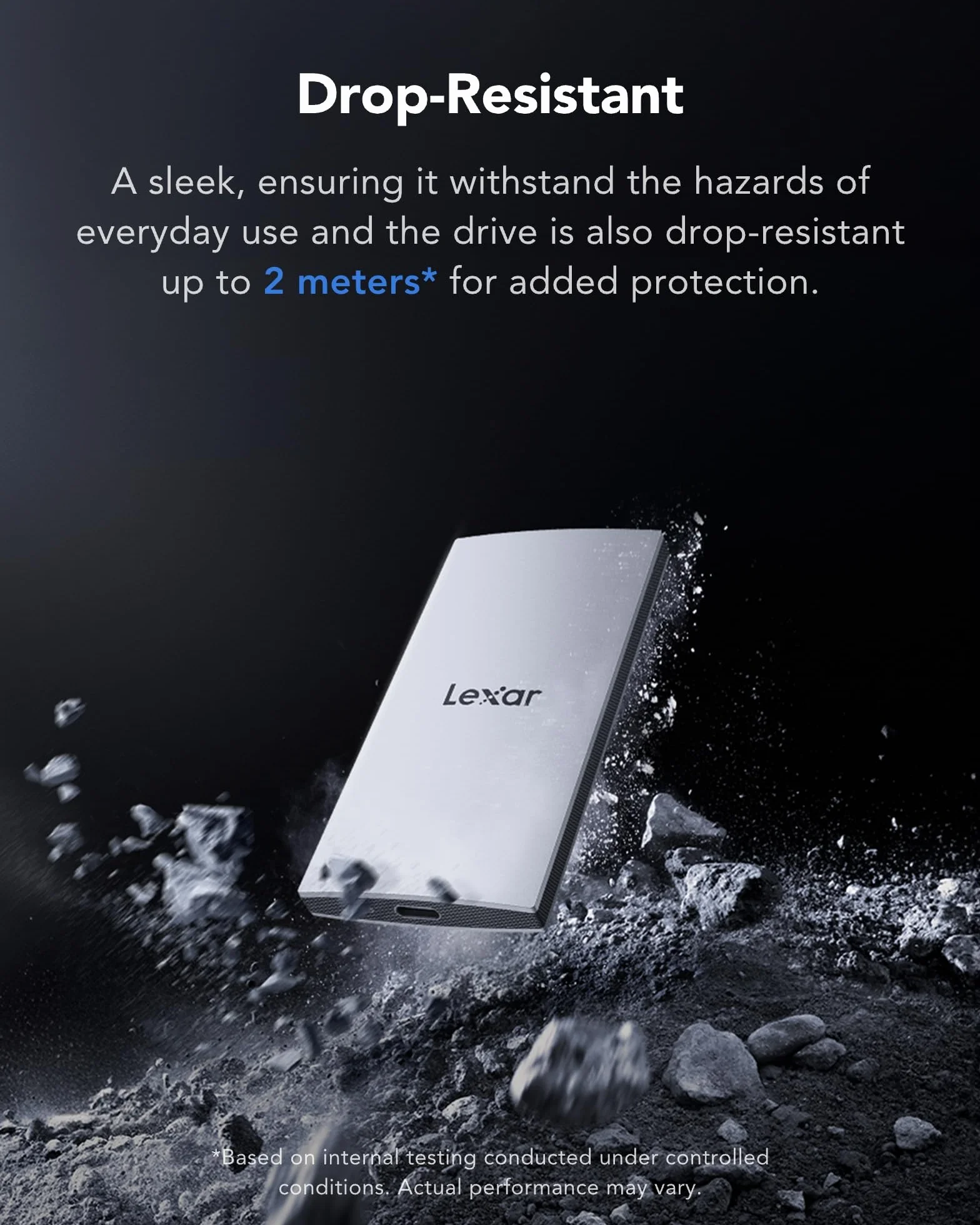 Lexar ES3 Przenośny dysk SSD 512 GB, srebrny, USB 3.2 Gen 2 do 1050 MB/s | Zewnętrzny dysk SSD kompatybilny z iPhone 17 Series/Mac/PS5/XBOX/Laptop/PC