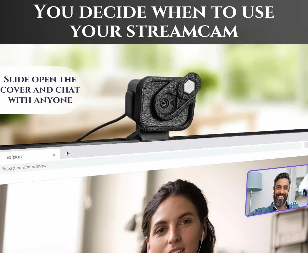 Pokrywa Kamery Internetowej Kompatybilna z Logitech StreamCam - Suwak Osłony Prywatności, Specjalna Osłona Migawki dla Kamery StreamCam