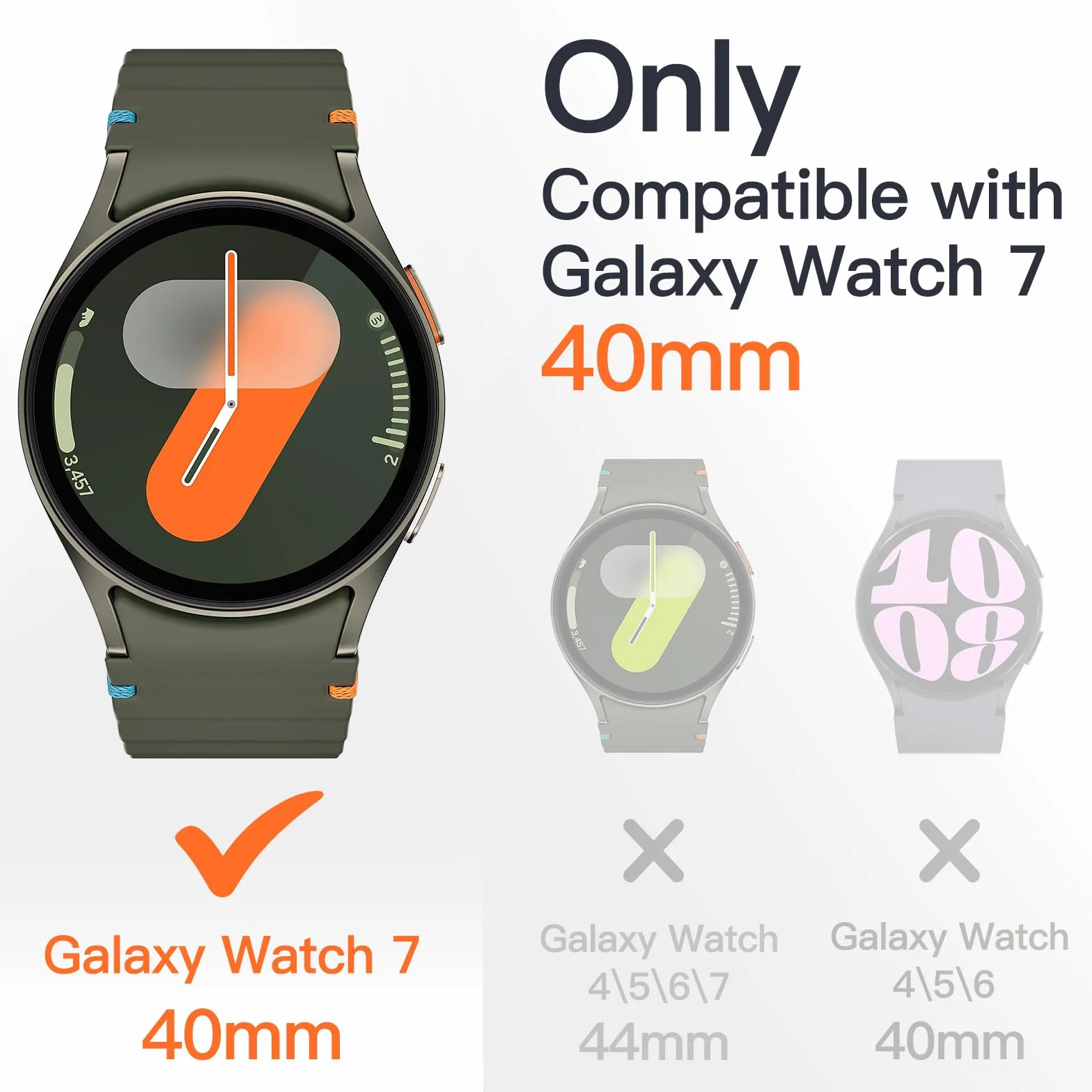 JETech Etui z Ochraniacz Ekranu dla Samsung Galaxy Watch 7 40mm, Szkło Hartowane, 2 Sztuki (Zielony)
