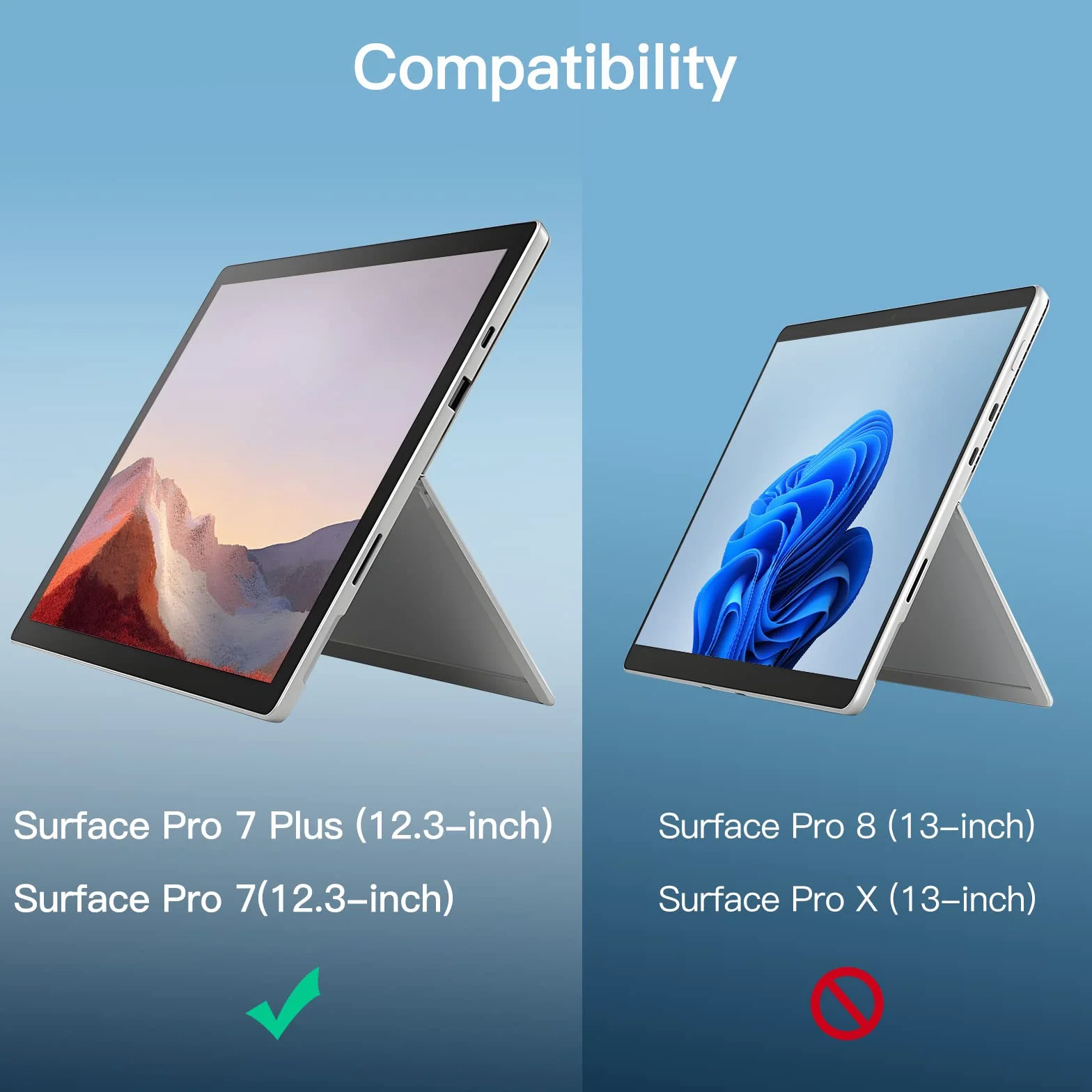 JETech Ochraniacz Ekranu dla Surface Pro 7 Plus/Surface Pro 7 12,3 Cala, 9H Screen Protector Folia Szkło Hartowane Film, Obsługa Pióro Surface, HD Wyczyść, 2 Sztuki