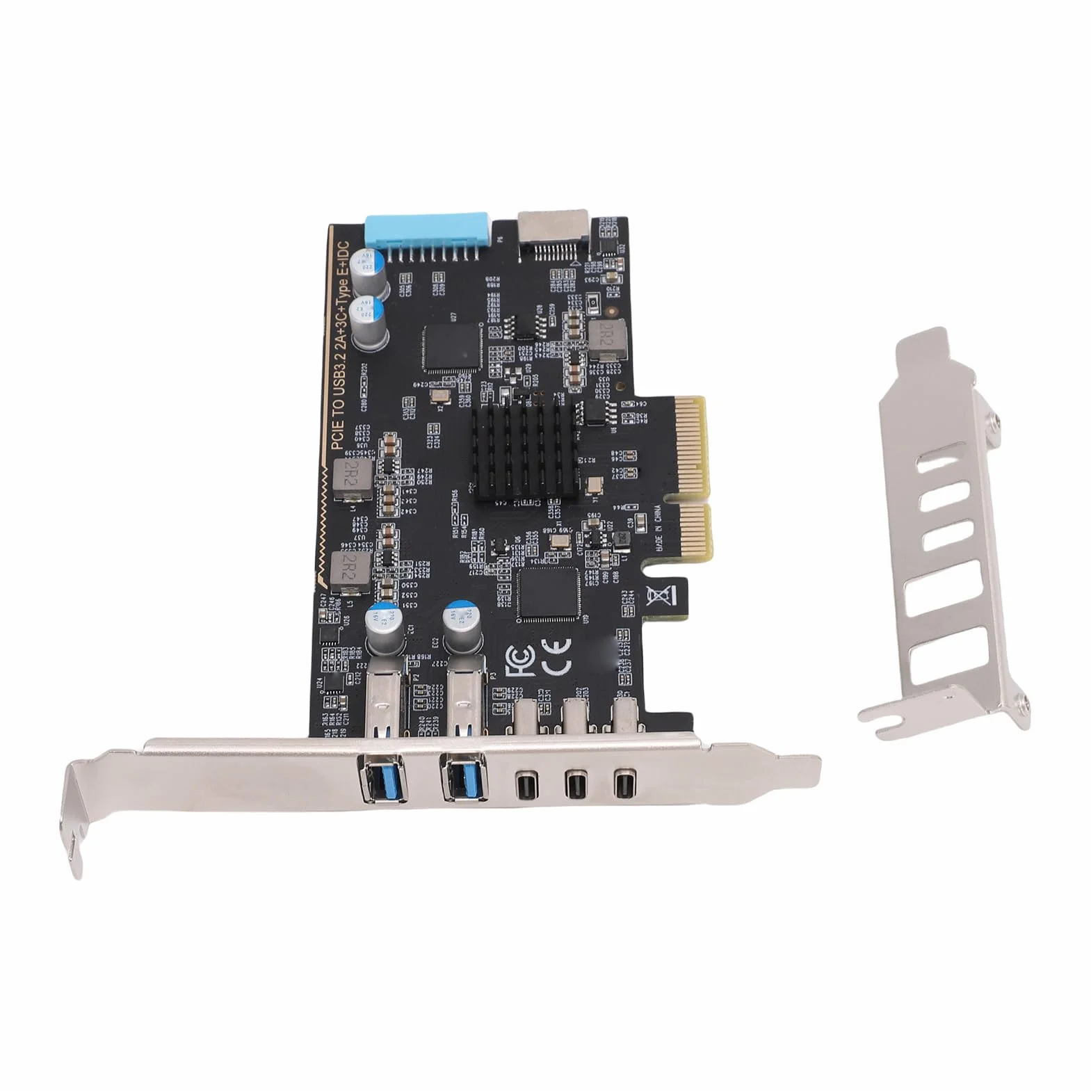 Ejoyous Karta PCIe na USB 3.2 Gen 2 PCB Karta USB C PCIe 10 Gb/s 5-portowa Rozbudowa z 3 Typami C i Typami A do Przechowywania Gier na Komputerze Stacjonarnym VR w Systemie OS X