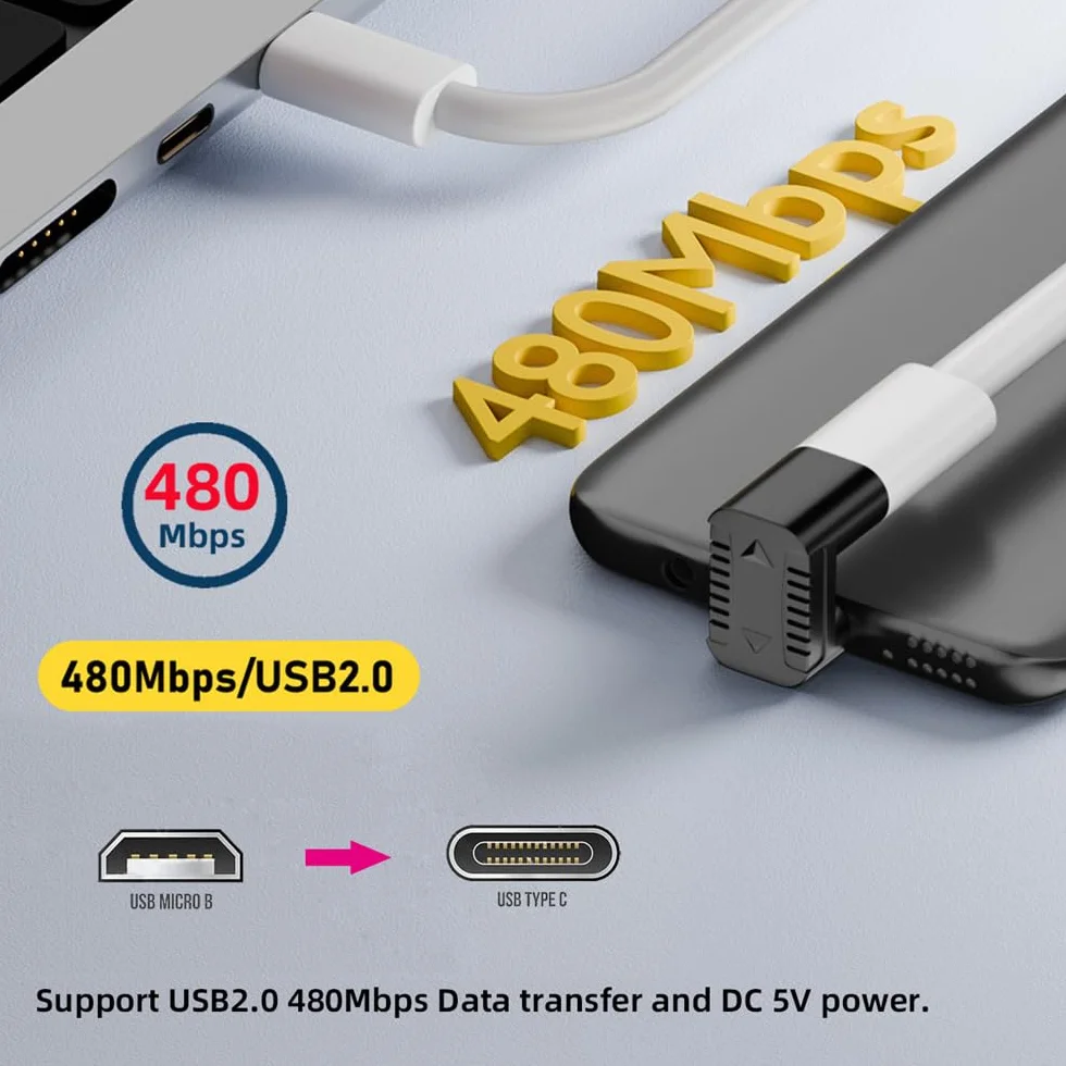 4 szt./partia USB-C USB2.0 typ C żeński na micro USB męski zasilacz do transmisji danych 90/360 stopni typ kątowy