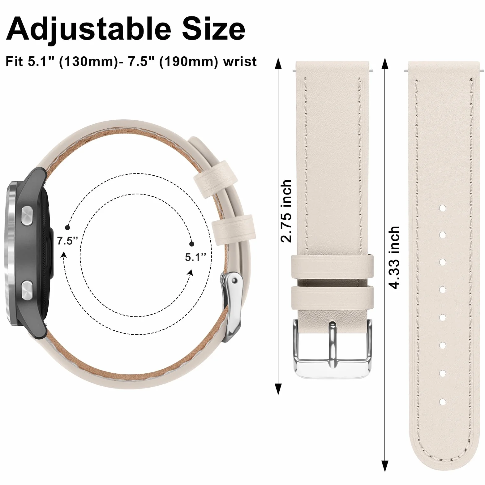 Mugust Pasek do Huawei Watch GT 5/GT 4 41 mm, damski i męski, skórzany pasek do zegarka 18 mm, do Huawei GT4/GT5 41 mm, smartwatch