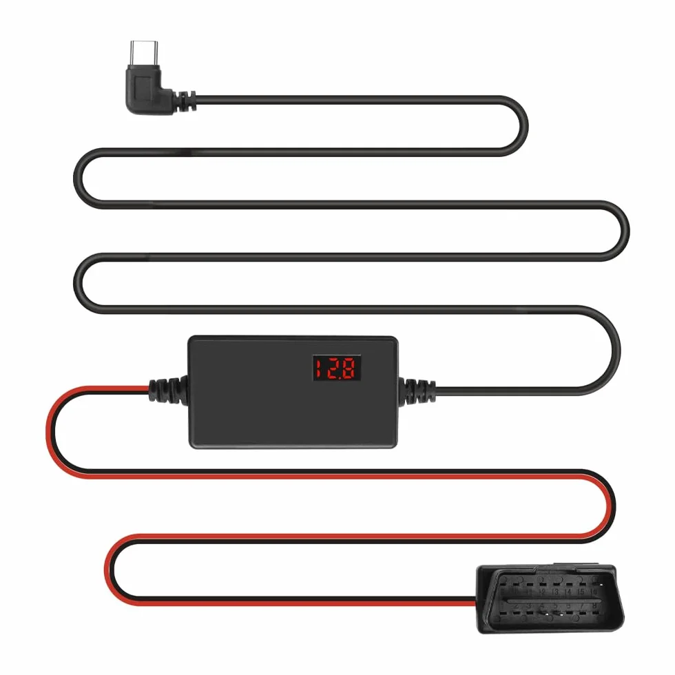 OBD2 do USB C Cable Car Camera Recorder Cable 16Pin OBDII Step Down Cable do Dash Camera GPS DVR -3.1M