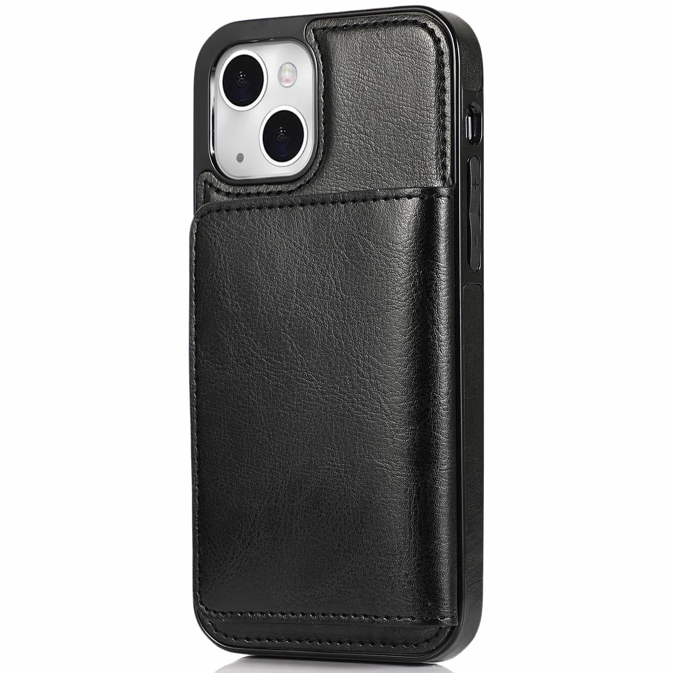 Cienkie etui do iPhone 14 Pro Max / 14 Plus/14 Pro / 14, magnetyczne etui na telefon komórkowy, z klapką, matowa skóra, portfel, etui ochronne na telefon z uchwytem na karty, czarne, 35,5 cm
