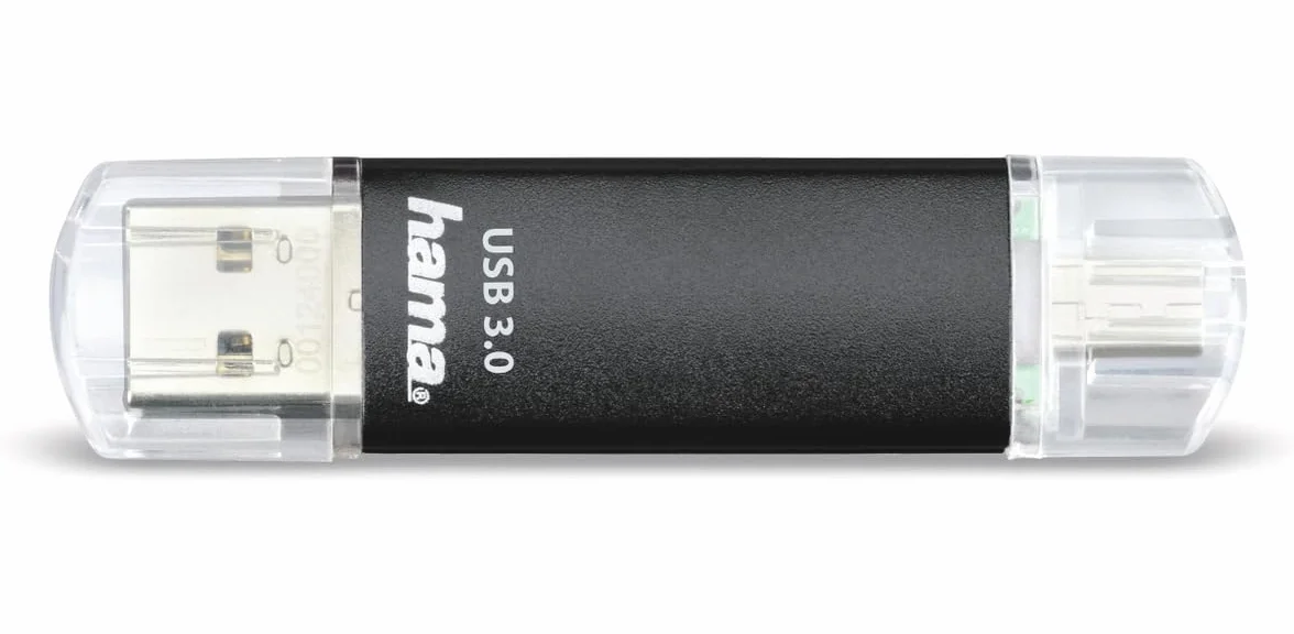 Hama 124001 Laeta Twin OTG USB 3.0 pamięć flash czarna 128 GB