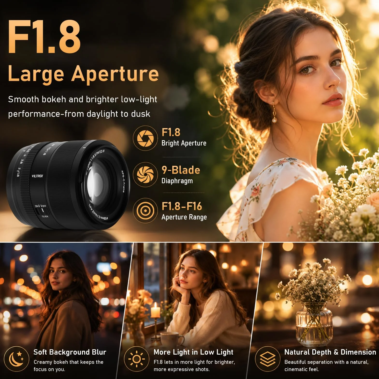 Viltrox 75mm f1.8 Obiektywy do mocowania aparatu Evo e