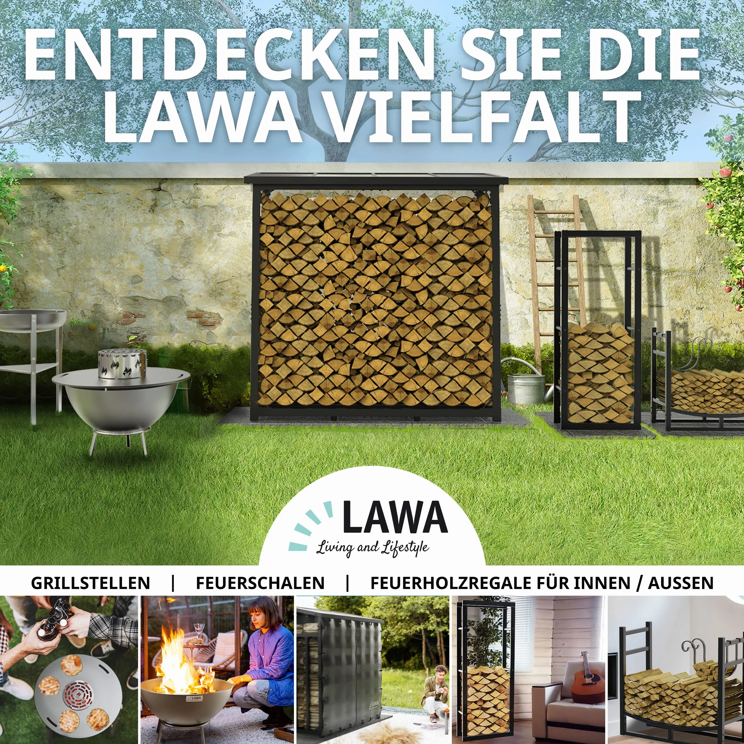 Stojak na drewno opałowe metal ocynkowany 60x25x150 czarny