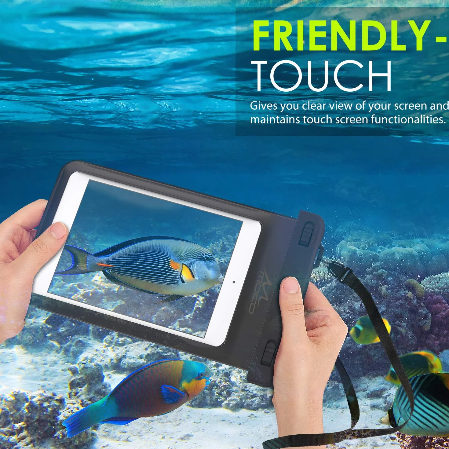 Universal Waterproof Case, MoKo Dry Bag Pouch for iPad Mini 6 2021, iPad mini 5/4/3/2/1, Galaxy Tab A 8.0/8.4, Tab A7 Lite 8.7, Tab E 8.0, HUAWEI MatePad M5/T8 & Other Tablets up to 8.3", BLACK