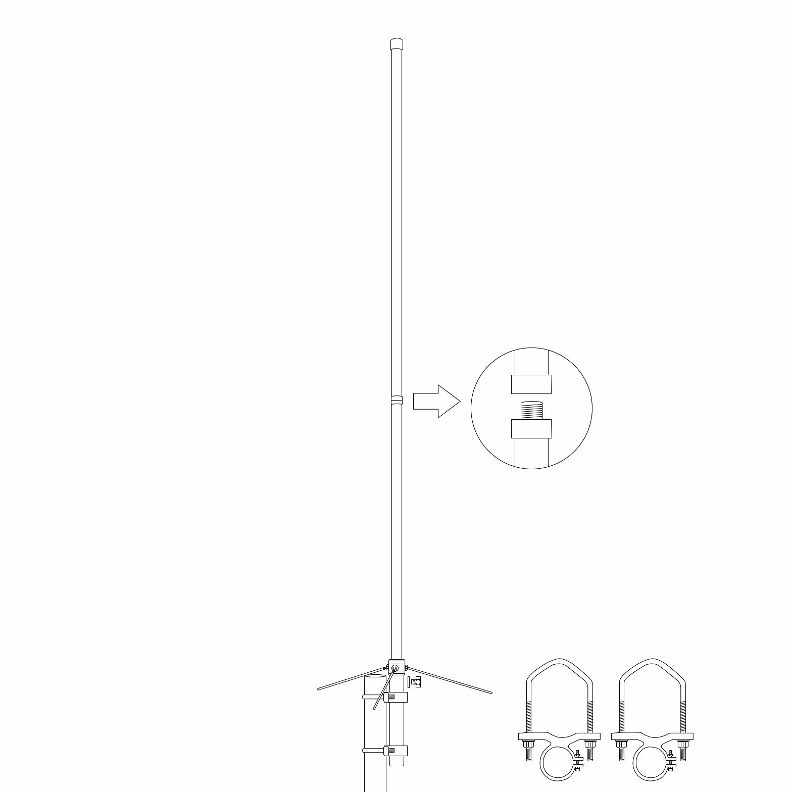 UAYESOK Antena bazowa dla amatorów Dualband UHF VHF antena z włókna szklanego, pionowa antena bazowa 4,5/7,2 dBi SO239 wysokie wzmocnienie do radiowych odbiorników, repeaterów, policji, skanerów samochodów ciężarowych SUV
