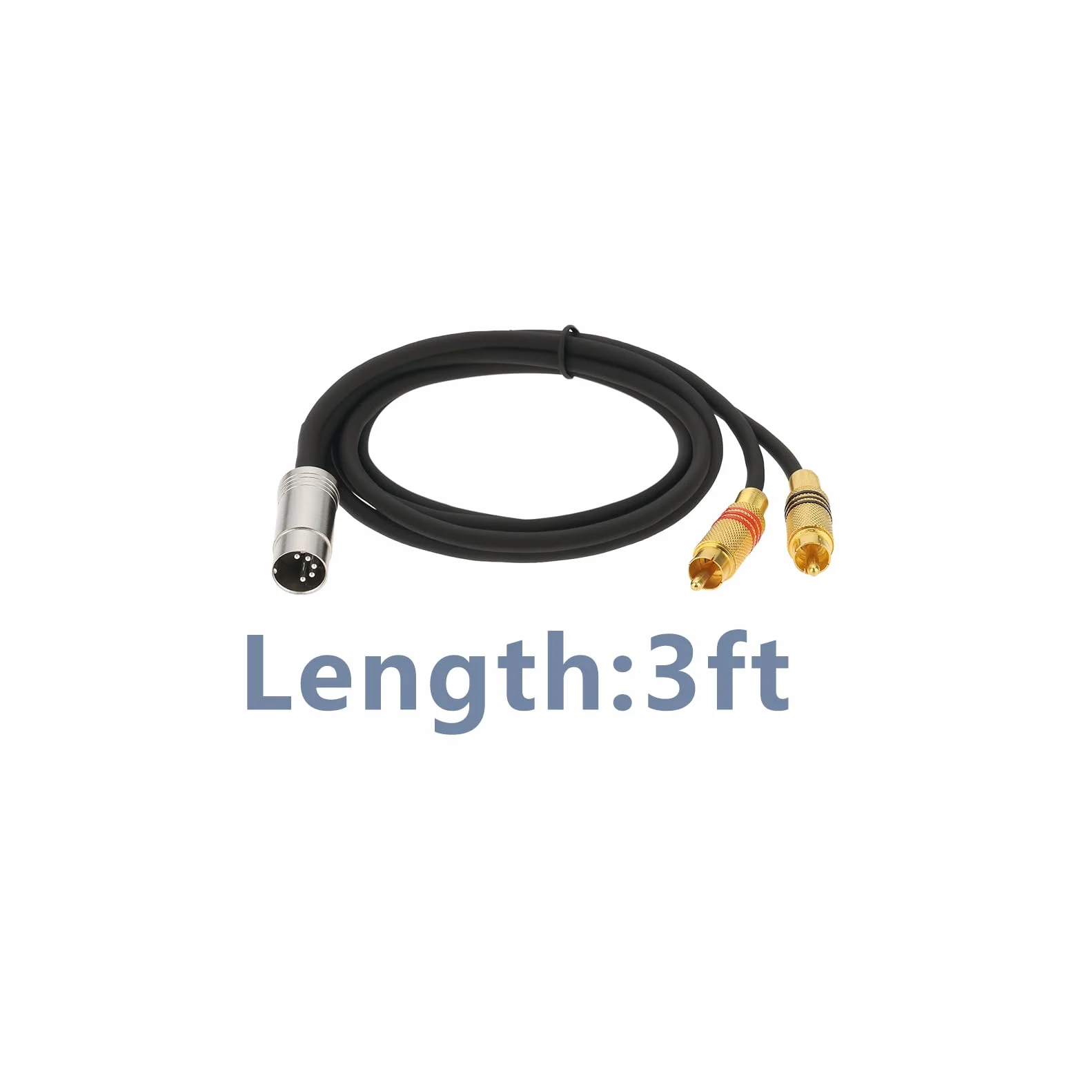 1 Piece 5-Pin DIN Male to 2-RCA Male Audio Cable Phono Male Plugs Audio Cable Compatible with Bang Compatible with Naim Black 3FT