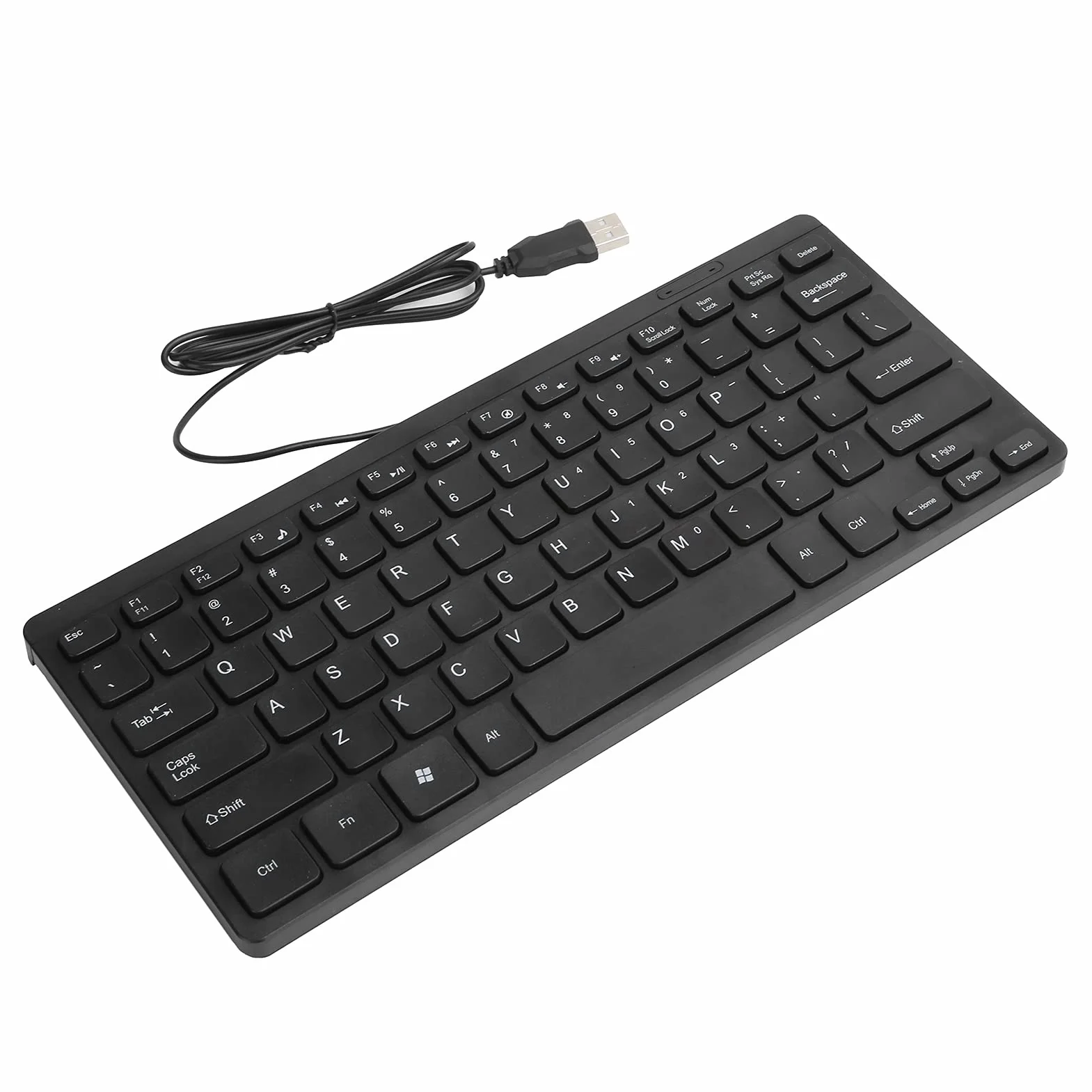 Przewodowa Klawiatura USB Mini Slim Keyboard, Mała Kompaktowa Prosta Wodoodporna Klawiatura Biznesowa do Laptopa i Komputera Stacjonarnego, Plug And Play (z Kablem 1,1 M / 3,6 Stopy)