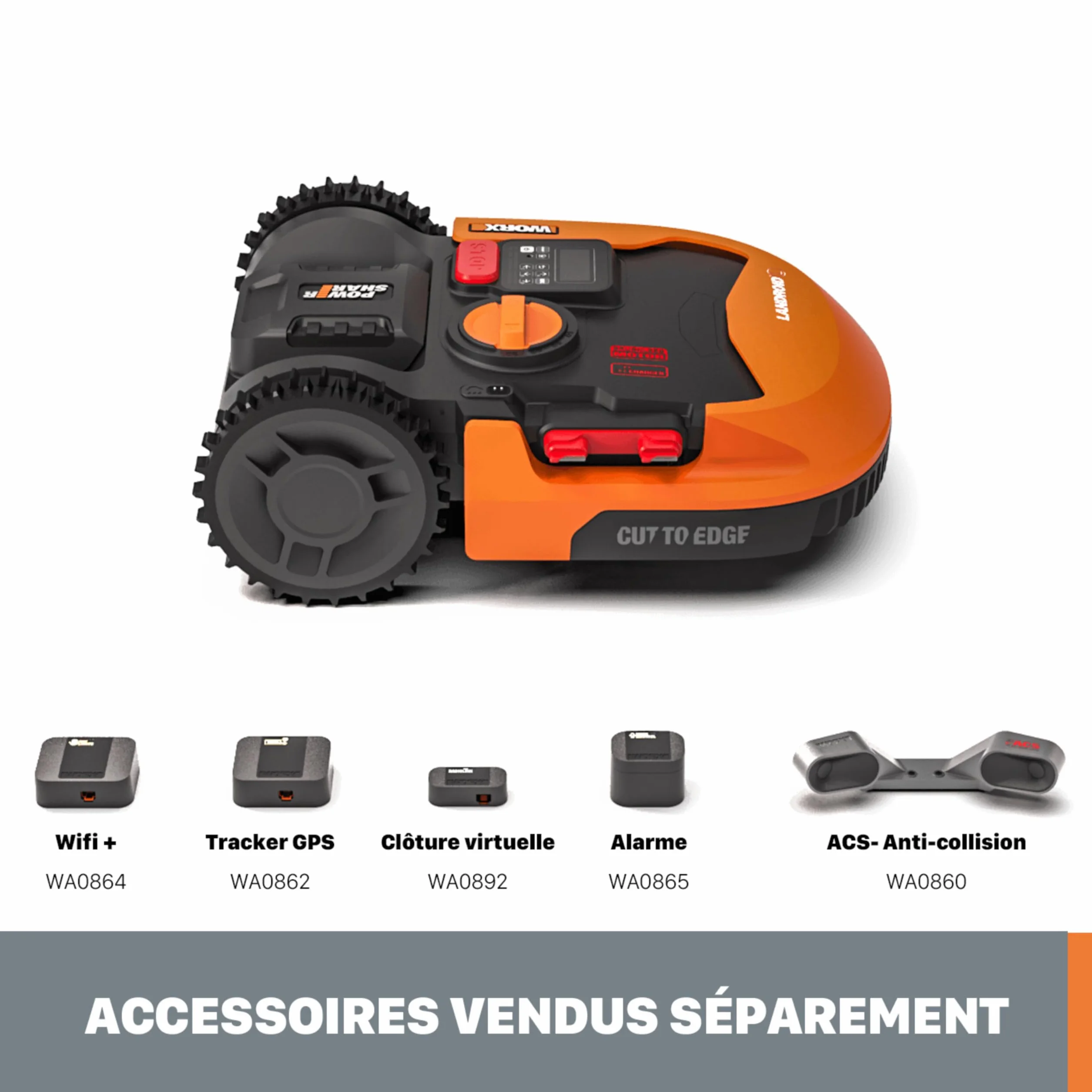 WORX WR169E Robot Landroid Classic kosiarka do trawy z ogranicznikiem przewodowym do ogrodów do 300 m² - nawigacja AIA, sterowanie aplikacją, Wi-Fi, Bluetooth - cięcie na krawędzi, szerokość cięcia 16