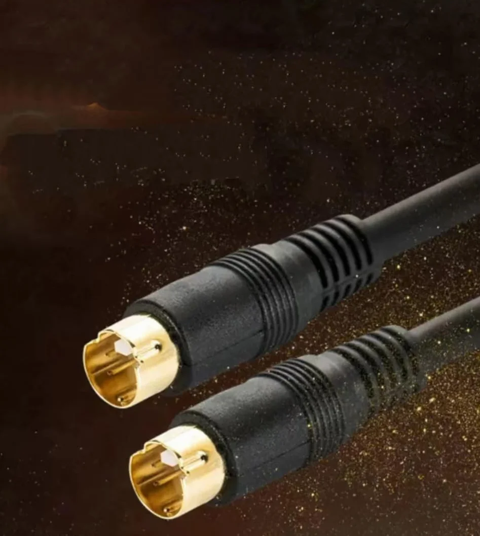 Kabel S-Video Mini DIN 4-pinowy S kabel wideo męski na męski, pozłacane złącze do odtwarzacza, kamer, laptopów, przesyłania wideo do telewizora lub monitora, kabel połączeniowy (1 m)