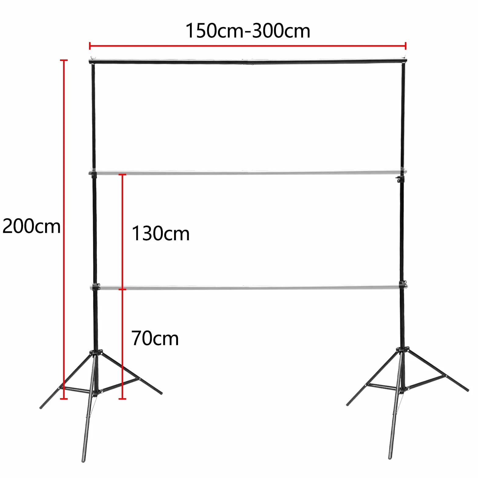Relota Stojak na zdjęcia 200 cm x 300 cm, regulowany stojak na zdjęcia z 10 klipsami sprężynowymi, profesjonalny statyw do studia fotograficznego, fotografii portretowej, transmisji na żywo