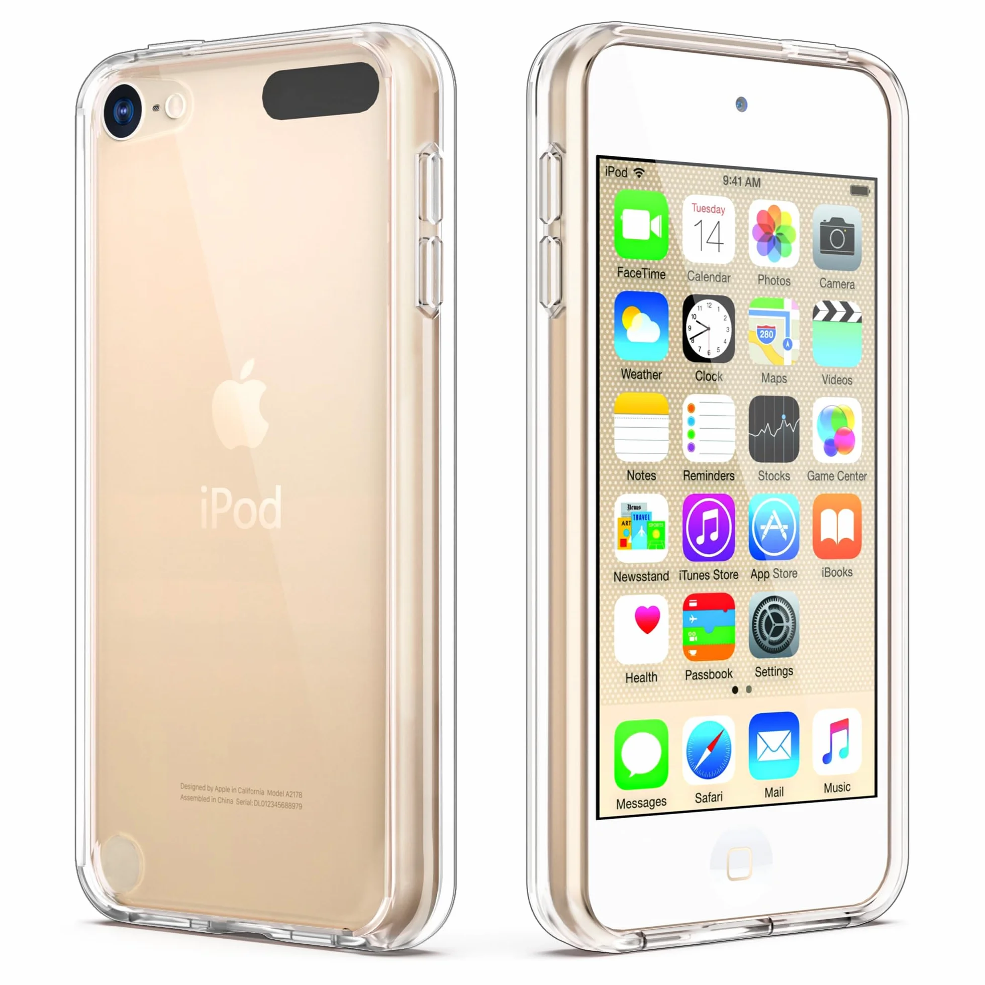 Etui ULAK iPod Touch 7, iPod Touch 6/5 z 2 osłoną ekranu, przezroczyste, cienkie, miękkie TPU odporne na wstrząsy etui do Apple iPod Touch 5/6 / 7 generacji (2019), przezroczyste