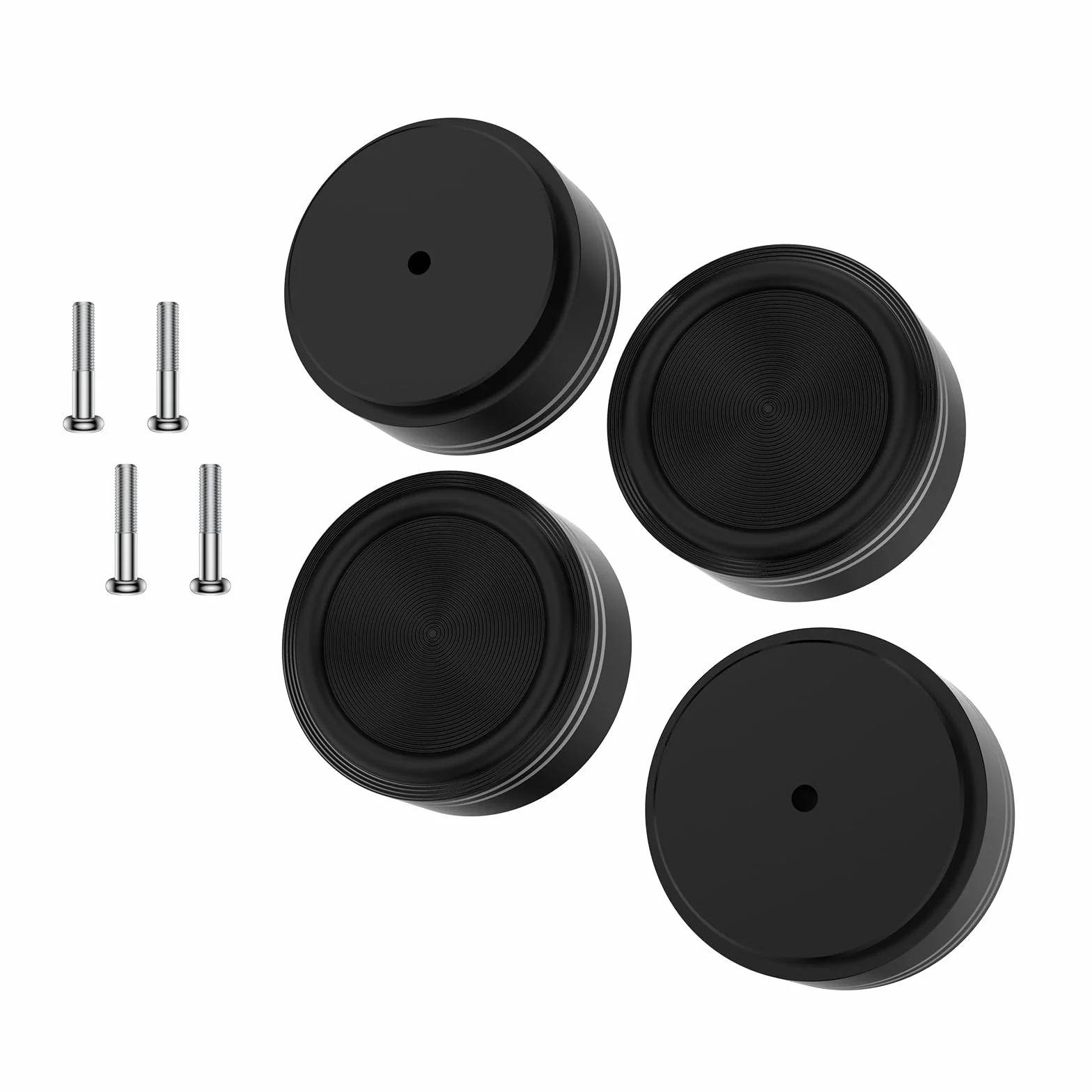 Tertullus 4 aluminiowe nóżki do urządzeń HiFi 39 mm × 17 mm czarne śruby głośnik, absorber subwoofer, nóżki z 4 śrubami do urządzeń Hi-Fi