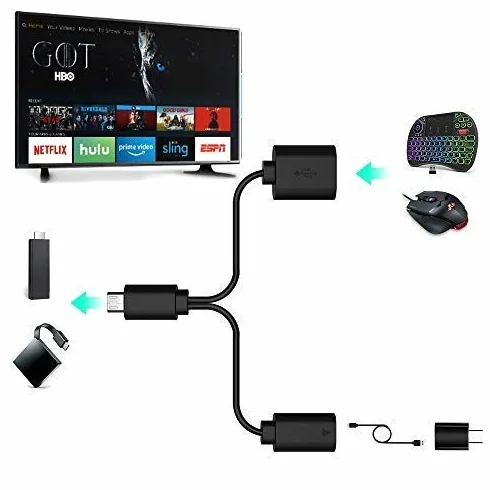 Rii F1 Micro USB Host OTG Adapter Cable for Firestick Fire TV 4K