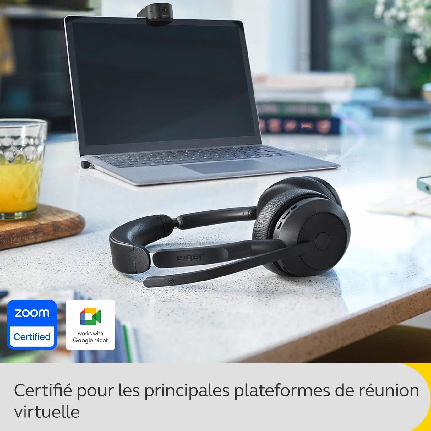 Jabra Evolve2 55 bezprzewodowy zestaw słuchawkowy stereo z podstawą ładującą, technologia Jabra Air Comfort, mikrofony z redukcją szumów i ANC - działa z platformami UC (Zoom, Google Meet) - czarny