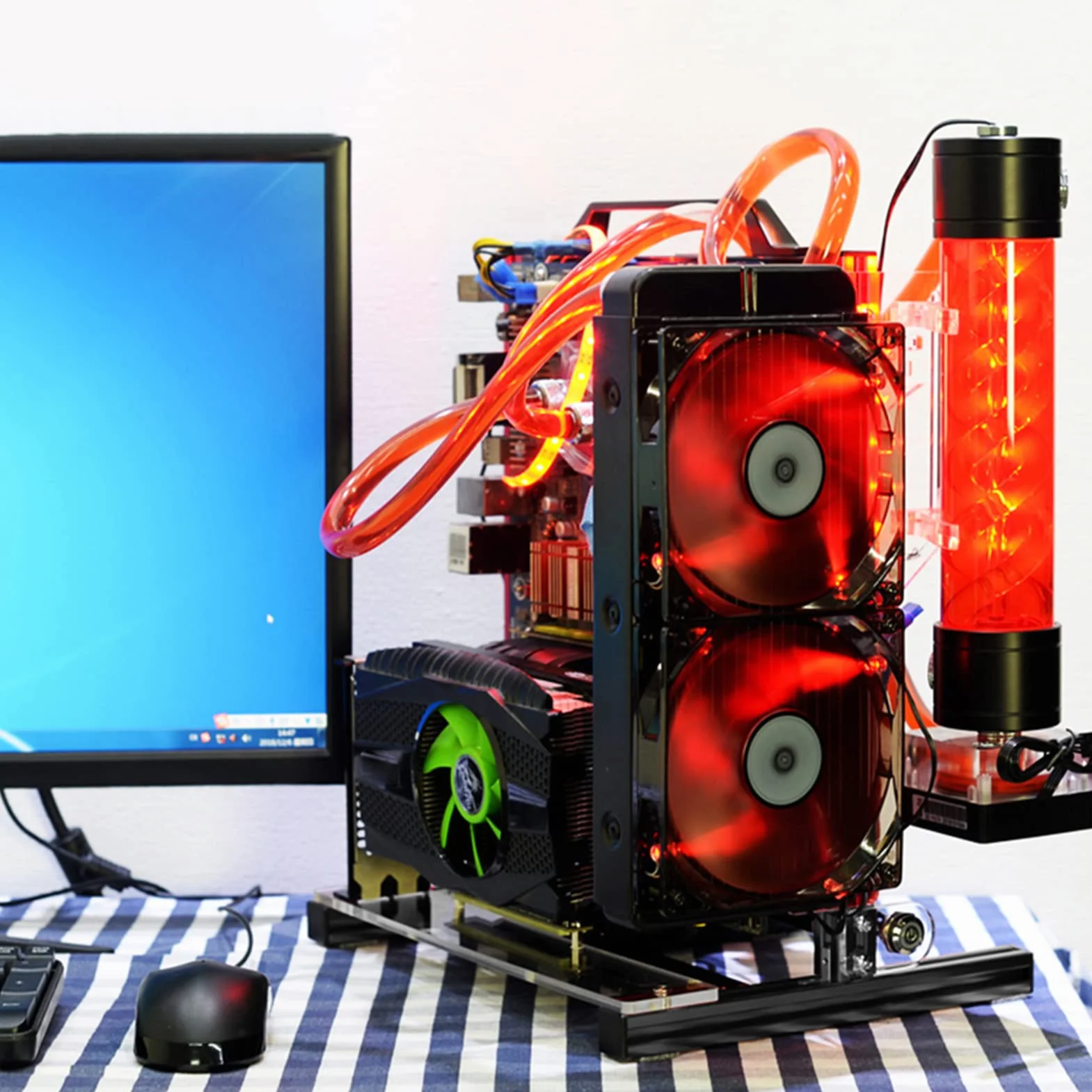 Semme Otwarta Obudowa ATX M ATX/ITX Lekka Aluminiowa Rama do Przetaktowywania w Pionie Test DIY z Uchwytami Obsługuje Płyty Główne M ITX Doskonałe Odprowadzanie Ciepła (BLACK)