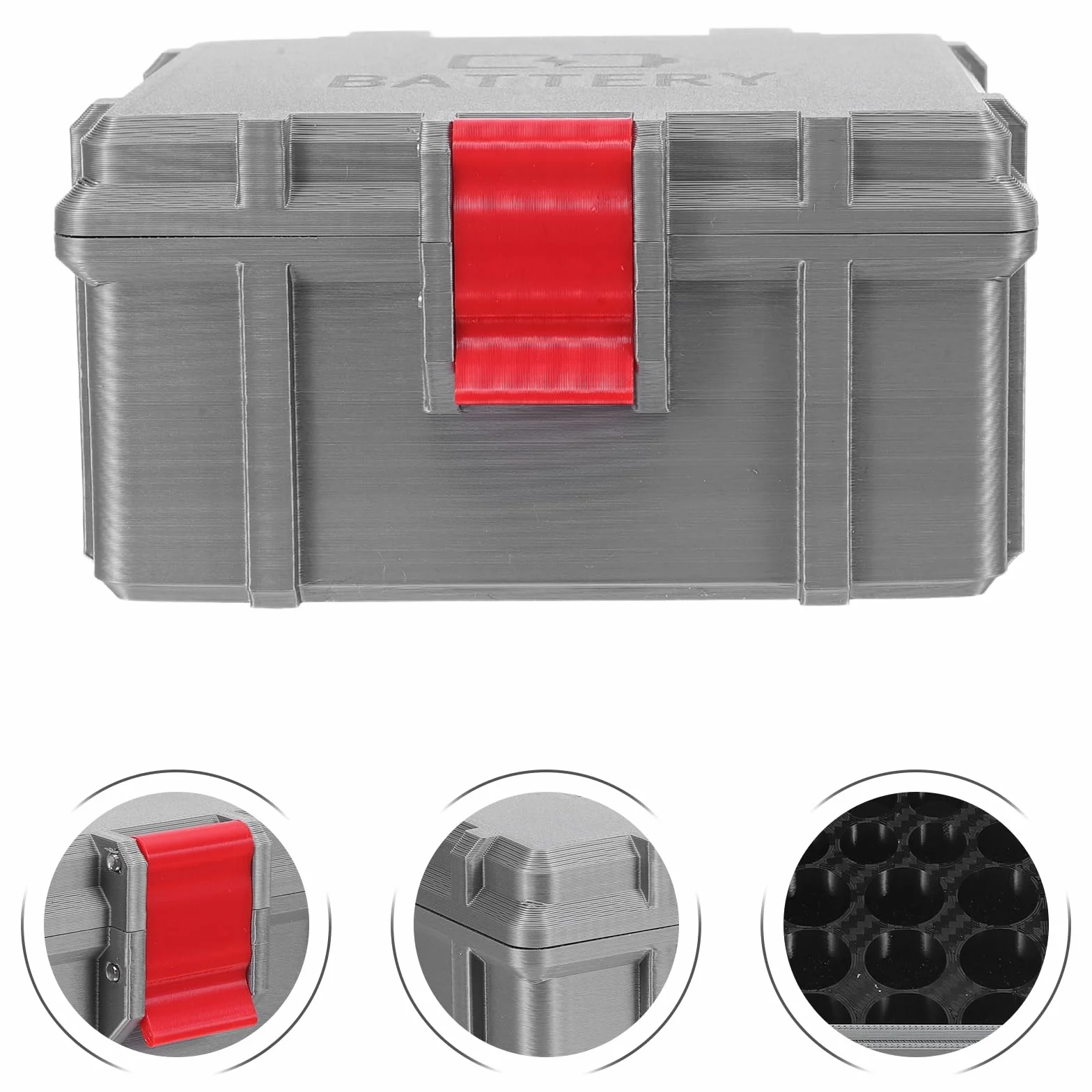 Organizer Do Baterii Aaa Przenośny Pojemnik z Wieloma Slotami Baterie Praktyczne Etui Do Przechowywania i Organizacji Domu Metaliczny Srebrny Design Kompaktowy Baterie Wytrzymały