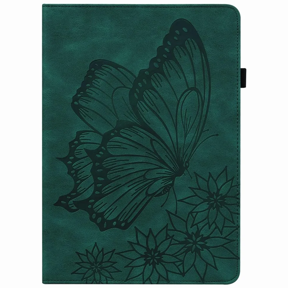 Generic kompatybilny z Kindle Paperwhite 2 (2013) E-czytnik Kolor: (Zielony) Magnetyczny skórzany portfel etui z klapką pokrowiec na wzór motyla