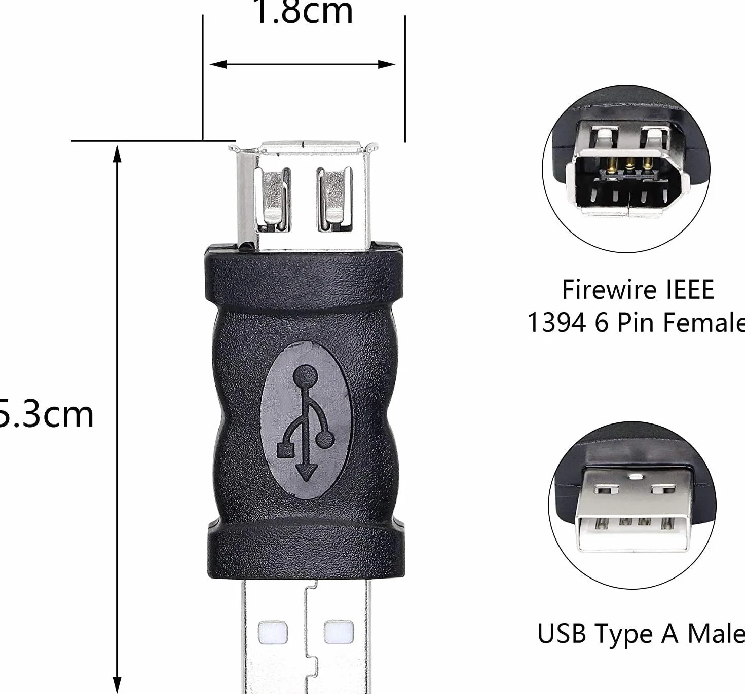 Firewire IEEE 1394 6P gniazdo wtykowe na złącze USB adapter konwersja z USB na 6-biegunowy