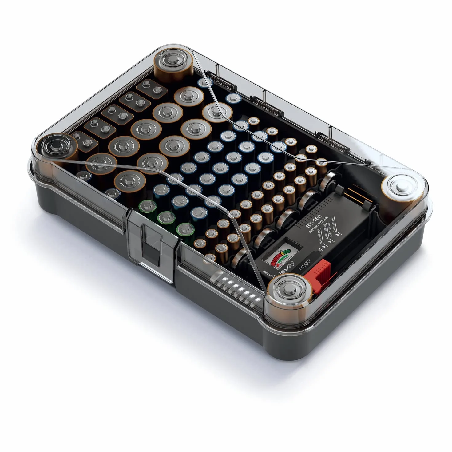 Kistenberg Battery Box KBBT Organizer na Baterie z Wyjmowanym Testerem Baterii