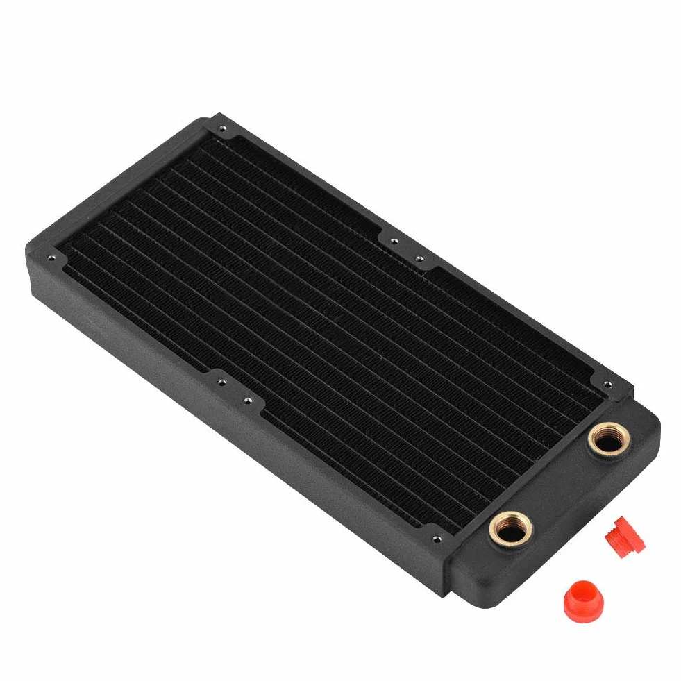 GOWENIC Wysokowydajny Wymiennik Ciepła Cieczy 360 Mm |Chłodnica Miedziana do Portu G1/4 Chłodzenia Wodnego Komputera PC (240 mm)