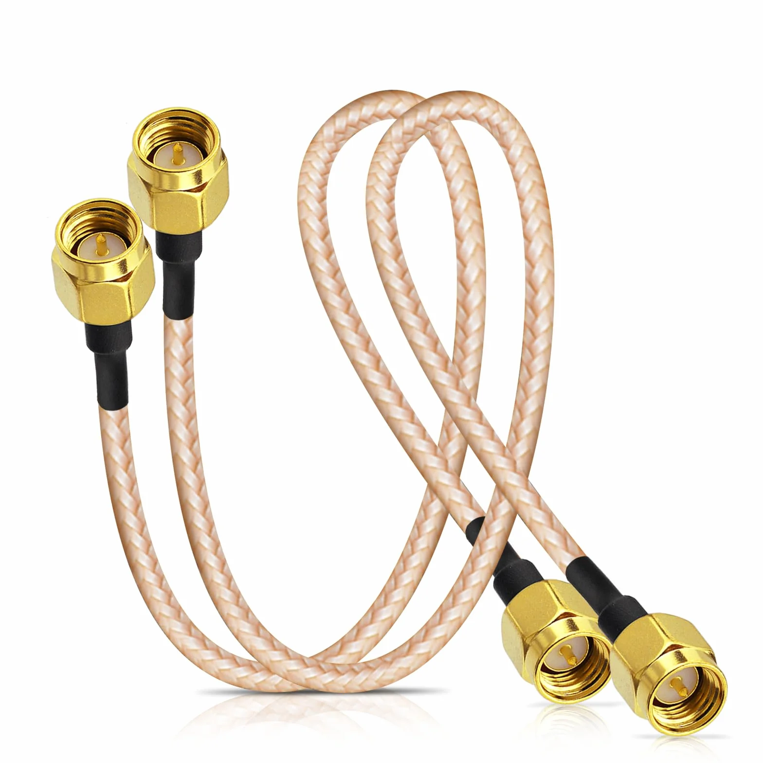 Bingfu SMA męski na SMA męski RG316 koncentryczny kabel rozruchowy 30 cm 30 cm (2-pak) do LNA niski poziom hałasu RTL SDR Dongle ADS-B odbiornik VNA Vector Network Analyzer Antena SWR Meter Spectrum
