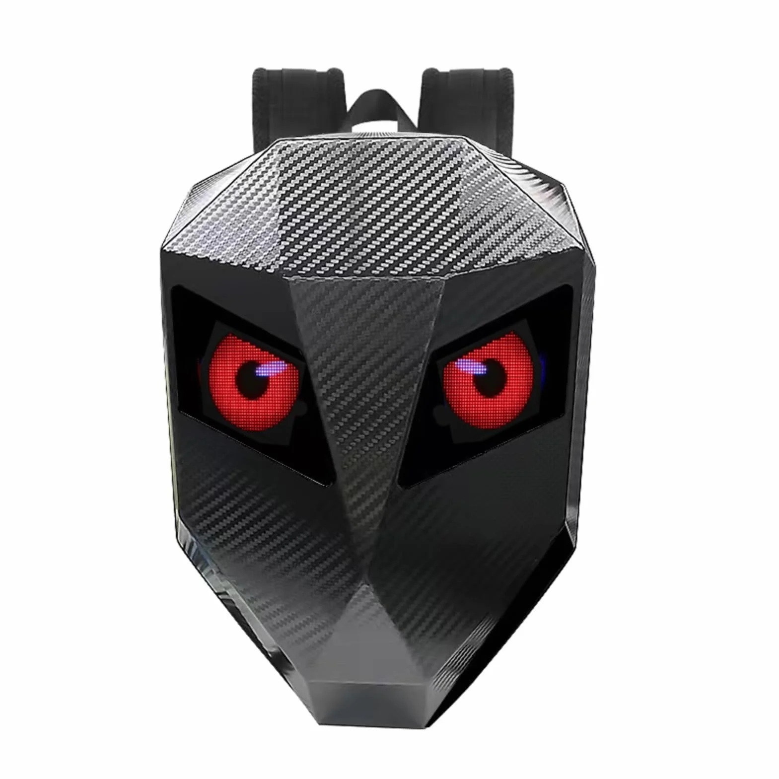 Walfront Plecak LED, programowalny ekran, wodoodporna twarda obudowa, kontrola aplikacji dla aplikacji LOY EYES, plecak motocyklowy LED zasilany przez USB, pełnokolorowy ekran punktowy 48 x 48