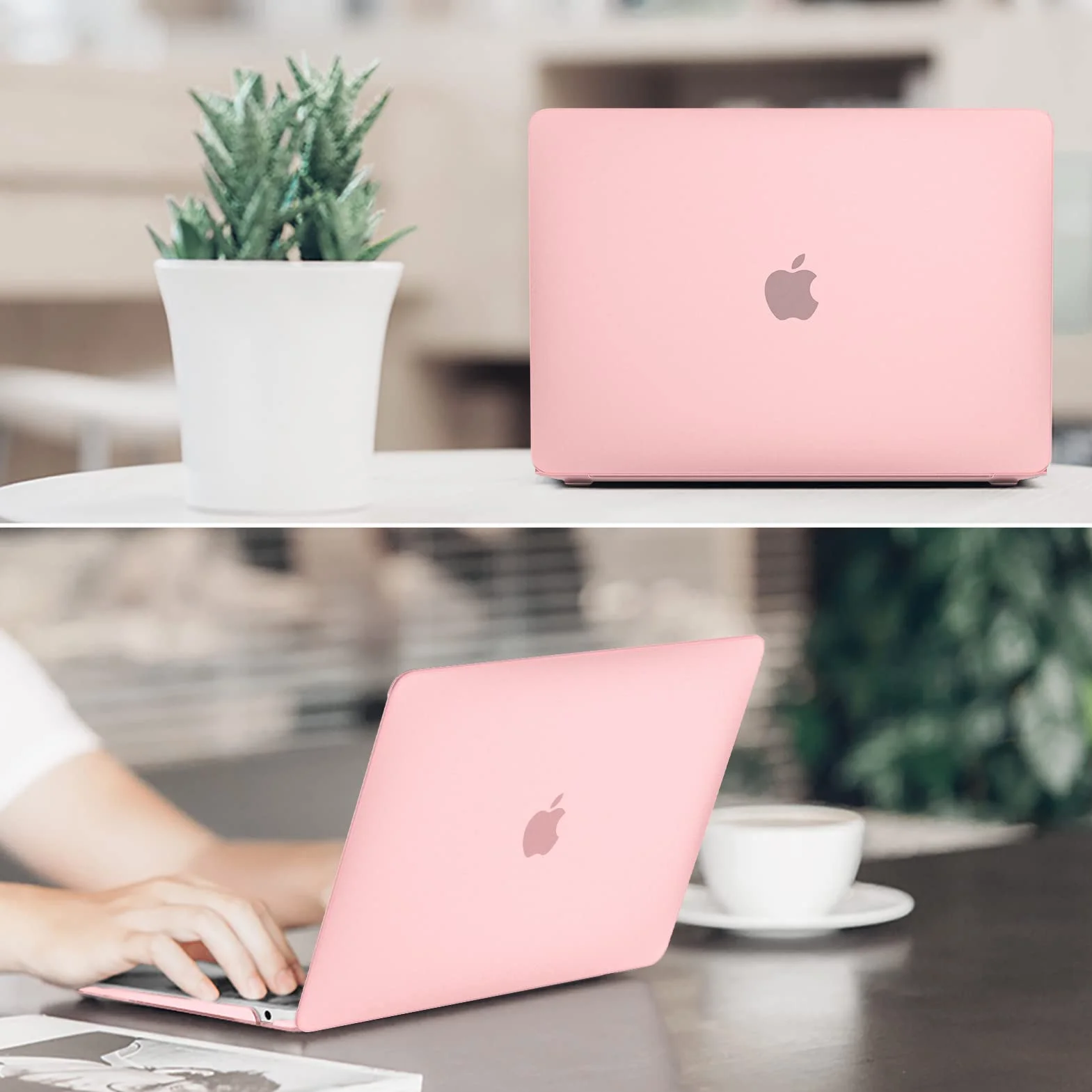 Fintie Etui Kompatybilne z MacBook Air 13 cali 2020/2019/2018 (A2337 M1, A2179, A1932) Matowe Odporne na Odciski Palców Różowe