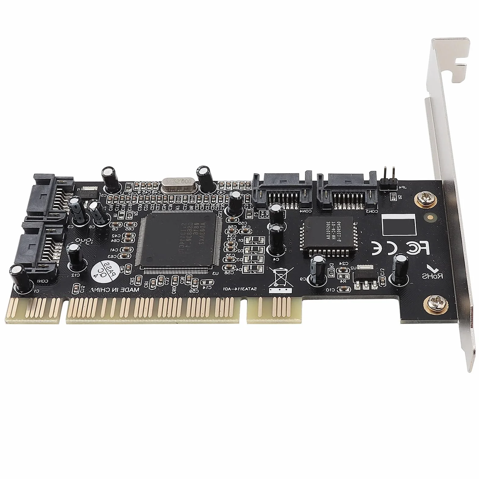 Kontroler RAID, chipset PCI Sil3114 do 4 wewnętrznych portów SATA, 1 5-pinowa karta Raid PCI-to-SATA, adapter Gb/s, chipset kart Raid z obsługą dysków twardych