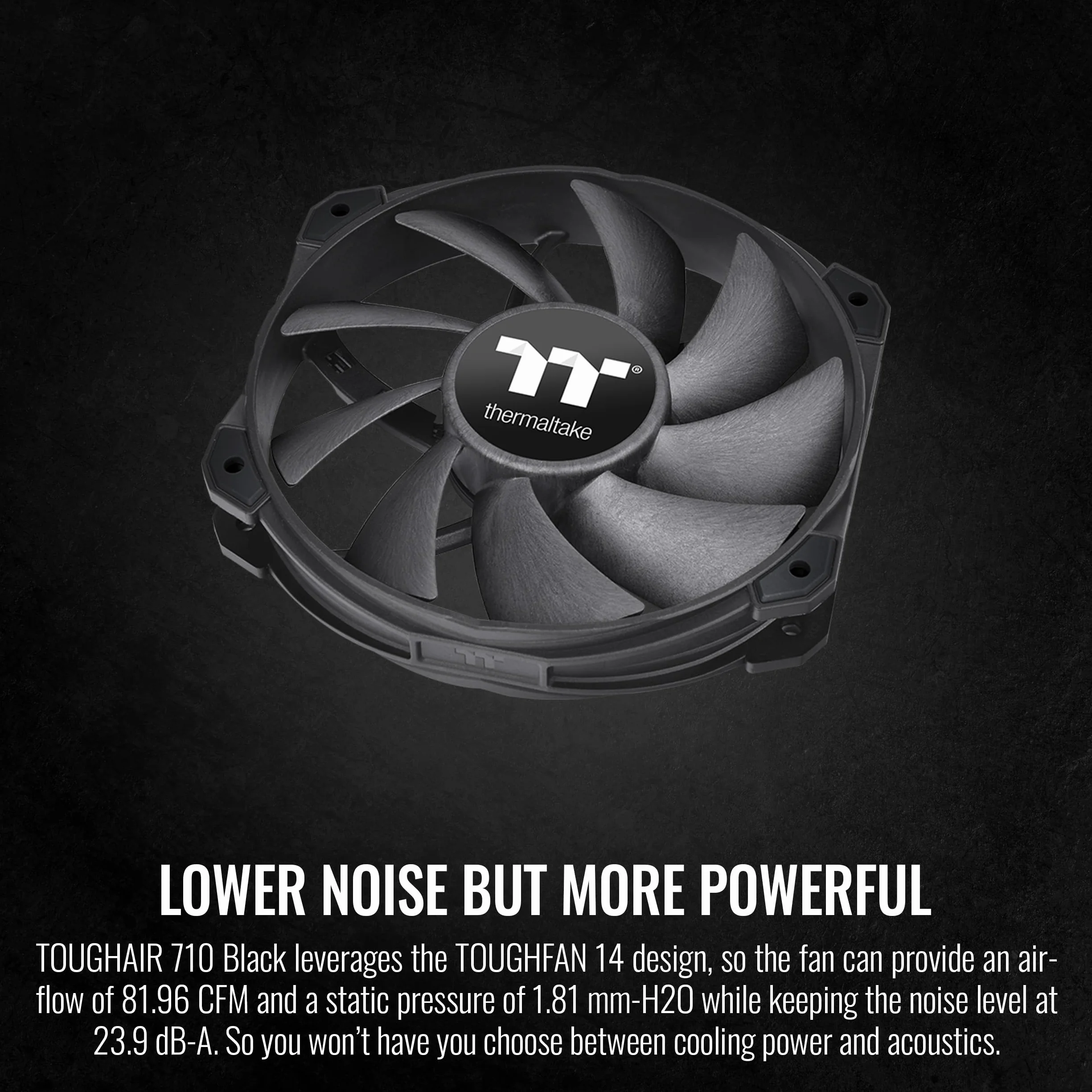 Thermaltake TOUGHAIR 710 Black Edition 250 W TDP chłodziarka procesora, Intel LGA 1700/1200, AMD AM5/AM4, podwójna konstrukcja wentylatora, miedziana podstawa z 7 rurami grzewczymi, CL-P117-CA14BL-A