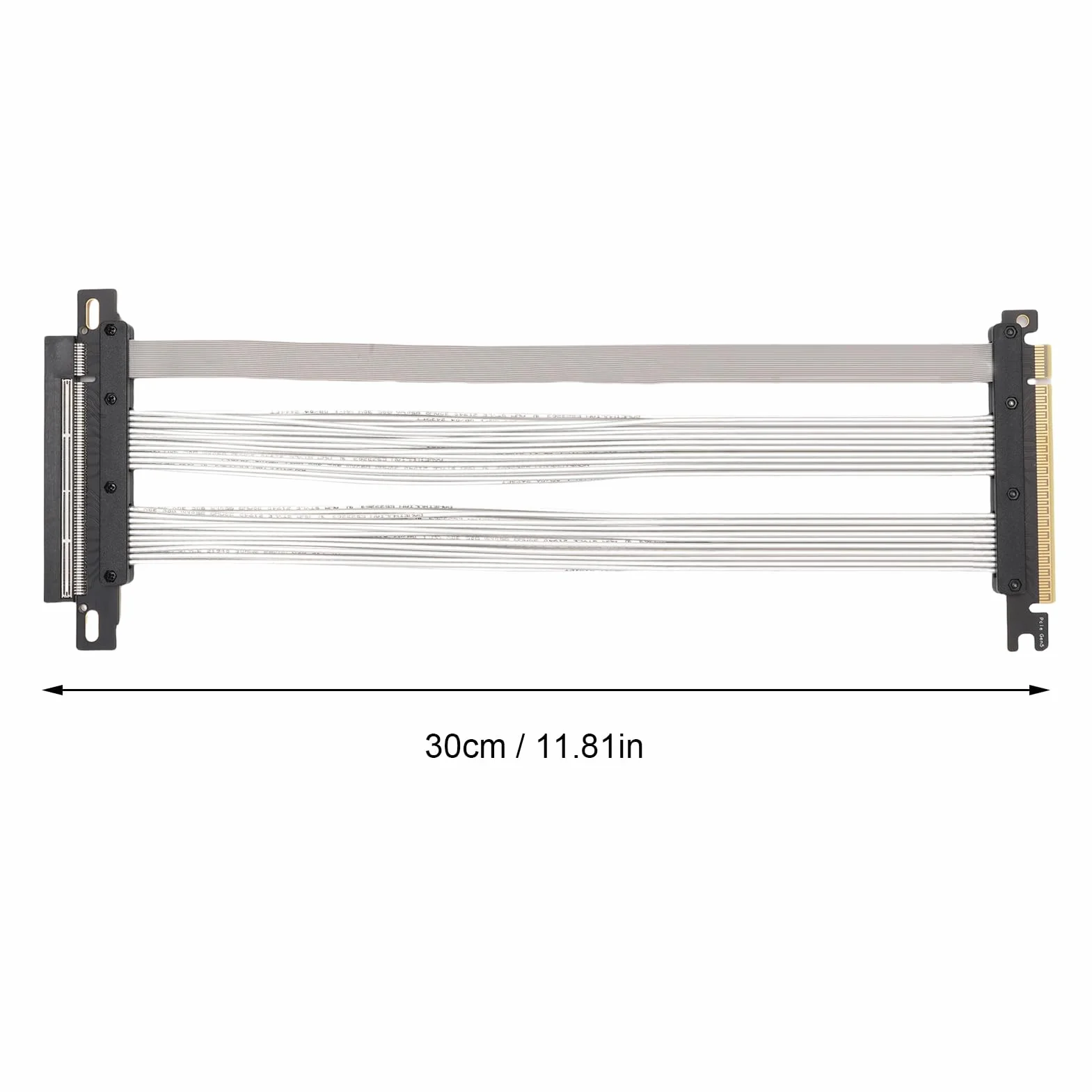 Fabater Zgodny Przedłużacz Karty Graficznej GPU Gen 5 z Kablem Rozszerzającym o Szybkim Transferze do Procesora Graficznego RTX4090 5090 RX8900 128 GB do Ekstremalnych Gier ABS Srebrny (30cm)