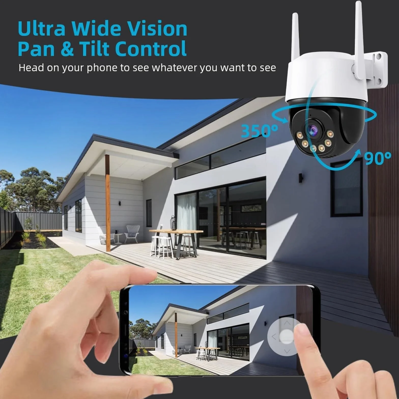 Kamera bezpieczeństwa zewnętrzna, 8MP 4K IP Camera 5MP Speed Dome Auto Tracking PTZ Camera Smart Home Outdoor Wireless Camera Surveillance Monitor Kamera bezpieczeństwa domowego WiFi z widokiem Pan(8M