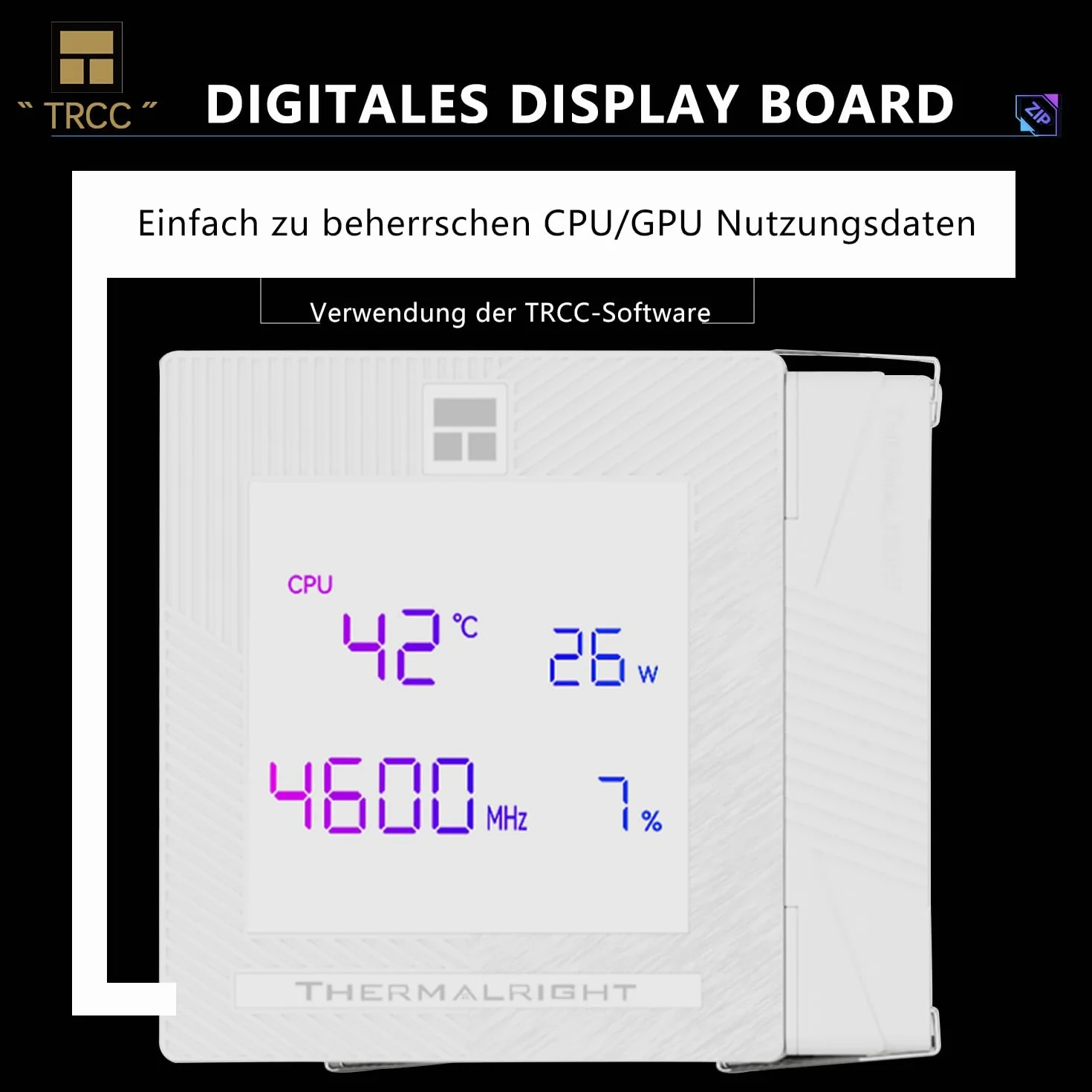 TR-Thermalright Phantom Spirit 120 Digital Snow CPU Chłodnica, podwójna wieża z 7 rurami cieplnymi, podwójny wentylator PWM-2150RPM, cyfrowa płyta z ekranem na górze, dla AM5/AM4, Intel lga1851/1700
