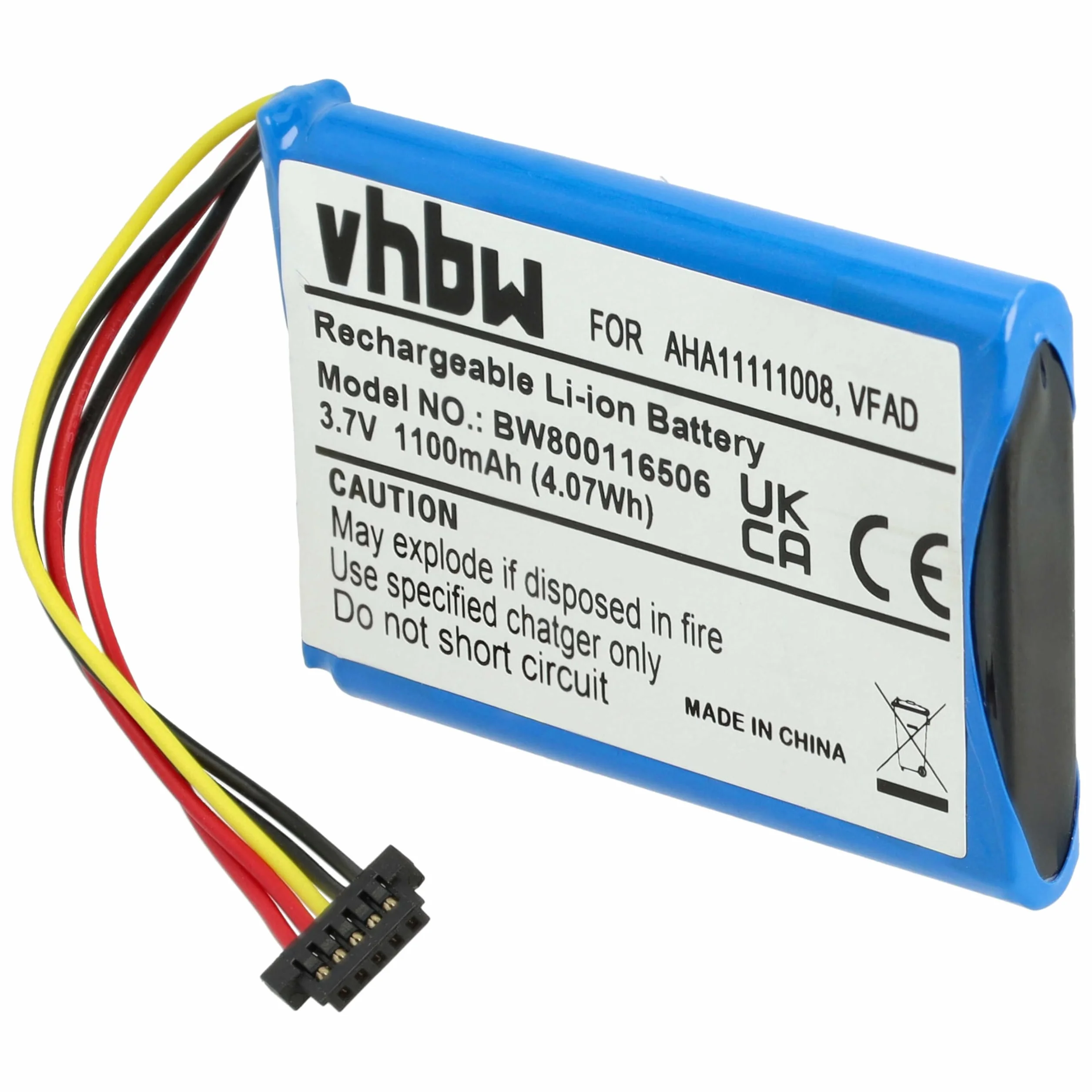 vhbw Bateria kompatybilna z nawigacją GPS Tomtom One XL 340 (1100 mAh, 3,7 V, litowo-jonowa)