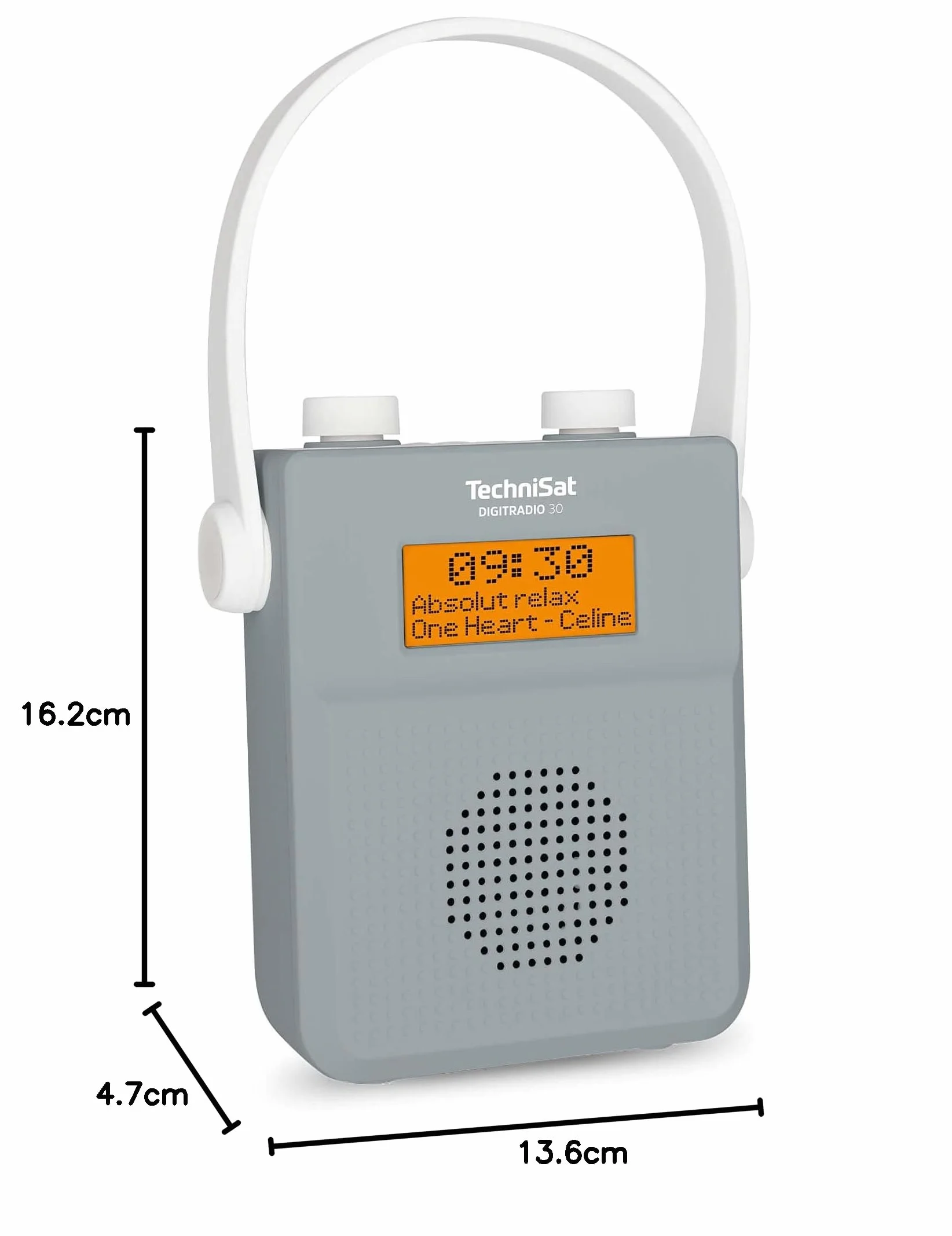 Technisat Digitradio 30 0000/3955 Radio Prysznicowe Dab, Szary, 2 W