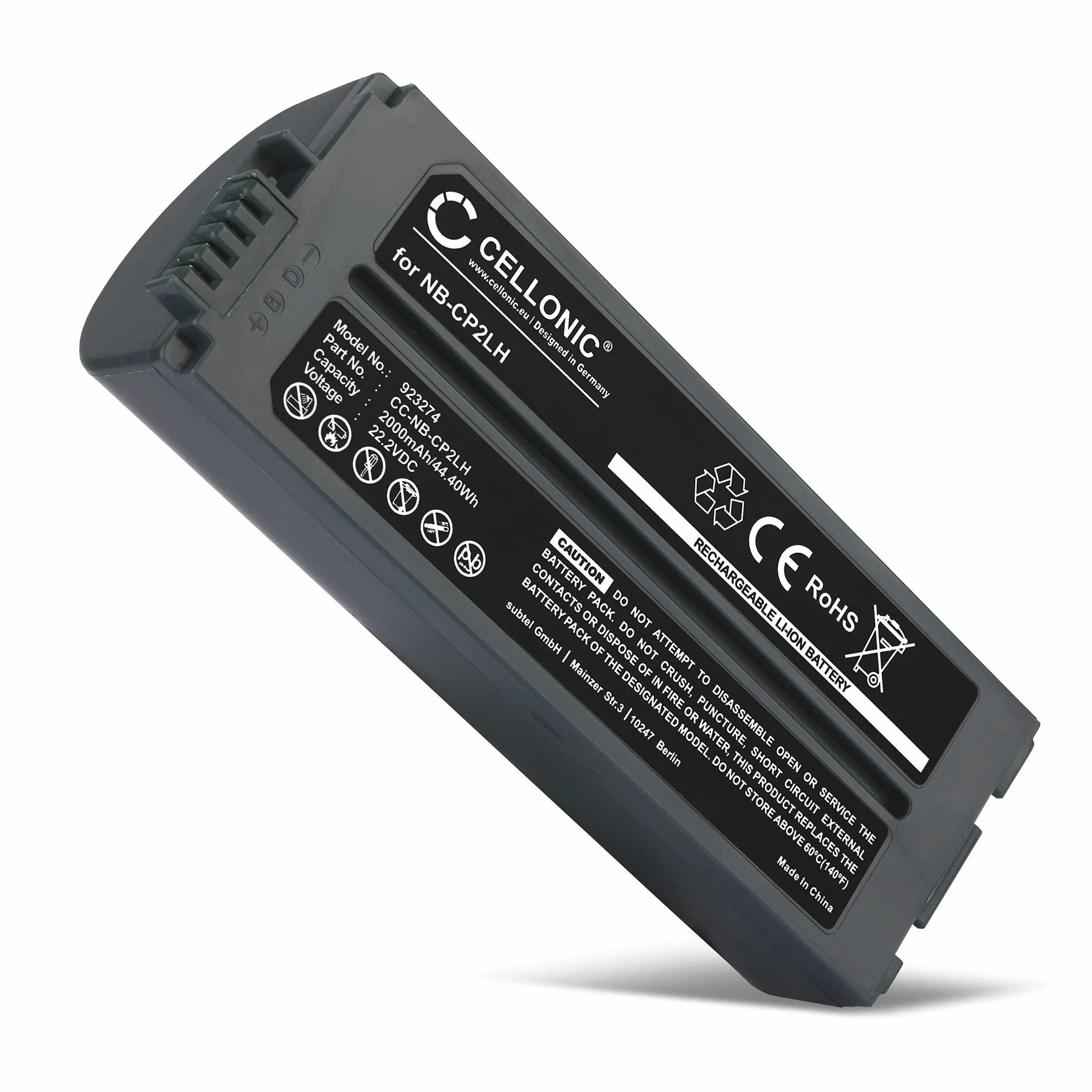 CELLONIC® Bateria do drukarki fotograficznej kompatybilna z Canon Selphy CP1200 CP1000 CP1300, CP910 CP900, CP800 CP810,CP510 CP520,CP780 CP740 CP770,CP400 (20000000000 h) NB-CP2 LH,NB-CP2L - | 1 x (2000 mAh-22,2 V jony), akumulator do drukarki, do Canon