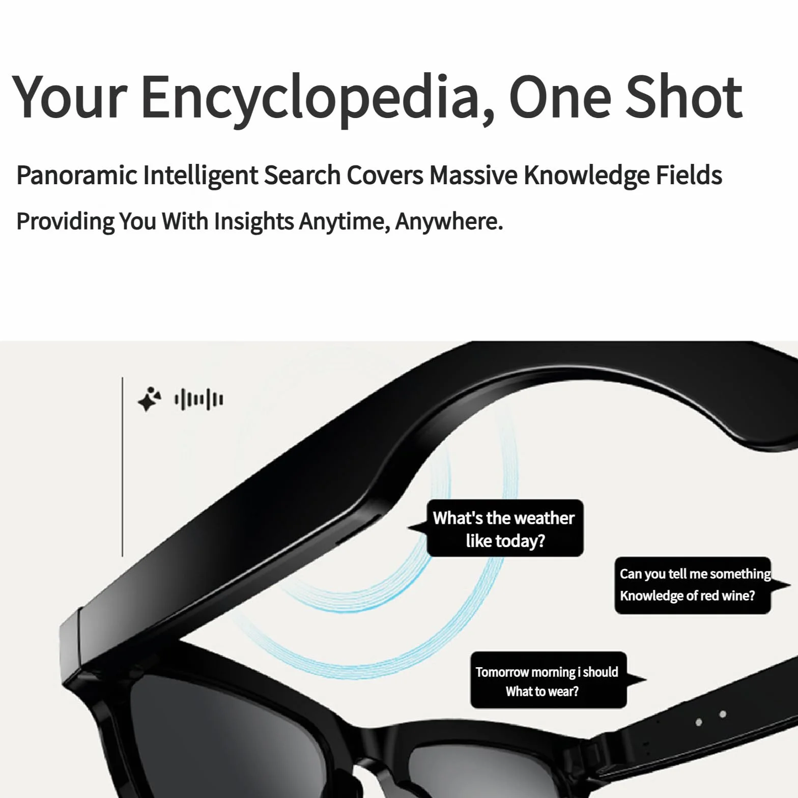 Inteligentne okulary przeciwsłoneczne Bluetooth Okulary rozszerzonej rzeczywistości z aparatem Rób zdjęcia Nagrywaj filmy, tłumaczenie AI Rozpoznawanie,Transparent-Glasses