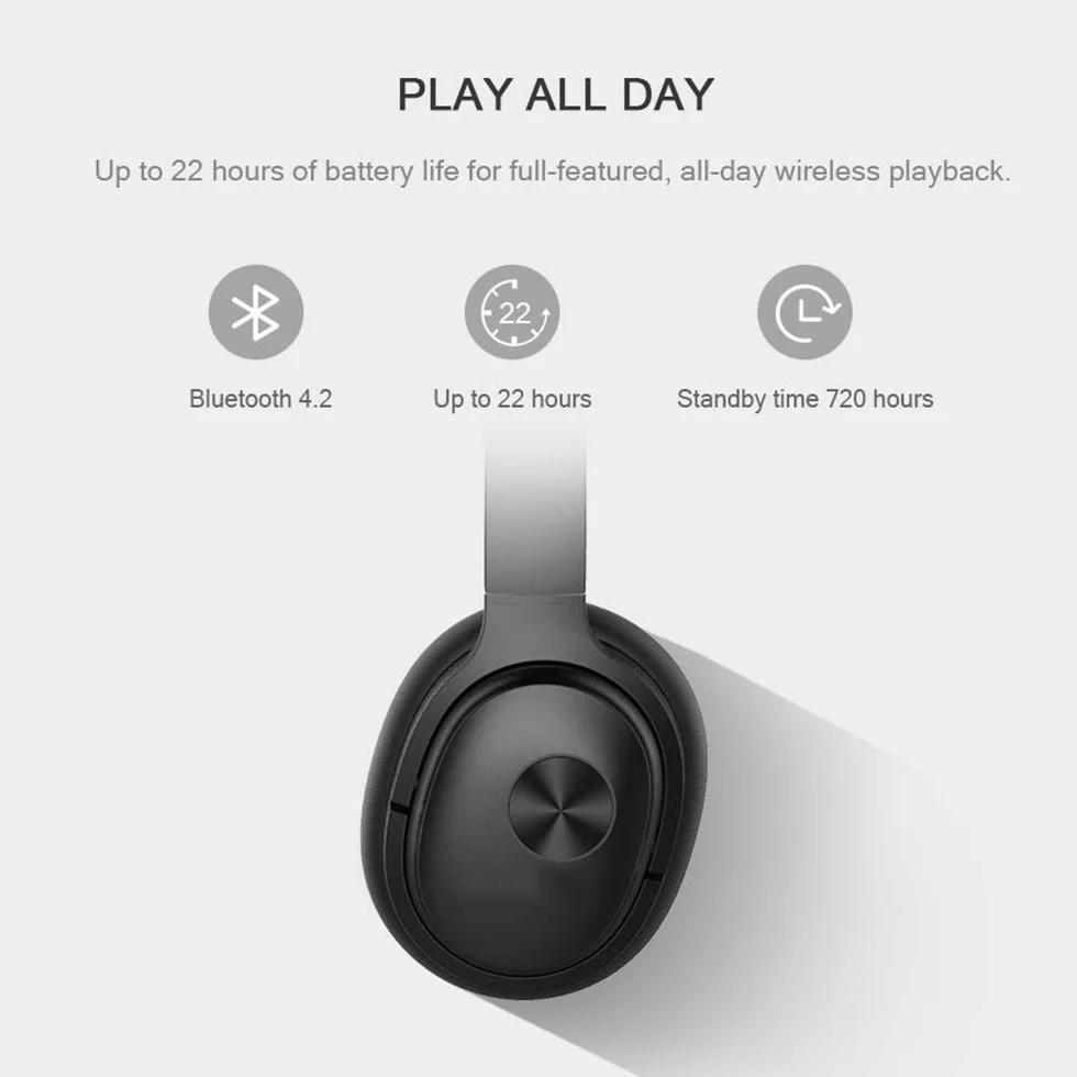 Bezprzewodowe słuchawki ADITAM, składane stereofoniczne bezprzewodowe słuchawki Bluetooth nauszne z mikrofonem Redukcja szumów Połączenie w trybie głośnomówiącym, asystent głosowy, ciemnozielony