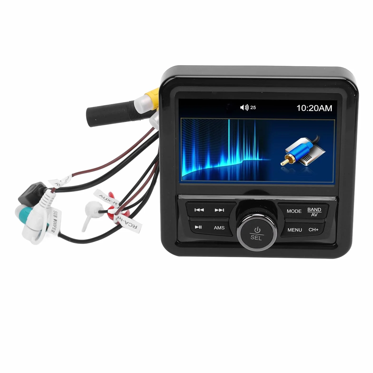 HEEPDD Odbiornik Radiowy FM dla łodzi, Nowoczesny Morski Wskaźnik Stereo z Odtwarzaniem USB dla łodzi Ciężarowych, Czysty Dźwięk Pasmo Przenoszenia od 20 Hz do 20 KHz Wodoodporna Konstrukcja Pasuje do