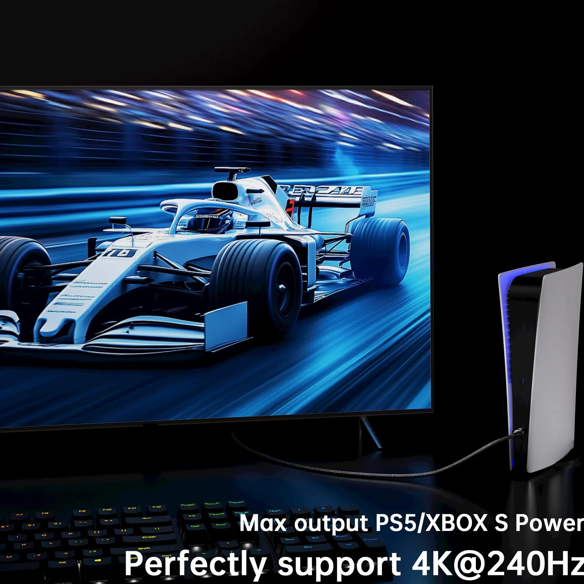 Długi kabel HDMI 2.2, 2 sztuki, 2 m, 96 Gbit/s High Speed HDMI | 16K 60 Hz, 8K 240 Hz, 4K 480 Hz | eARC, HDR10+, Dolby Vision, HDCP 2.3 | kompatybilny z kablem Gaming HDMI 2.1 do PS5, Xbox, laptopa
