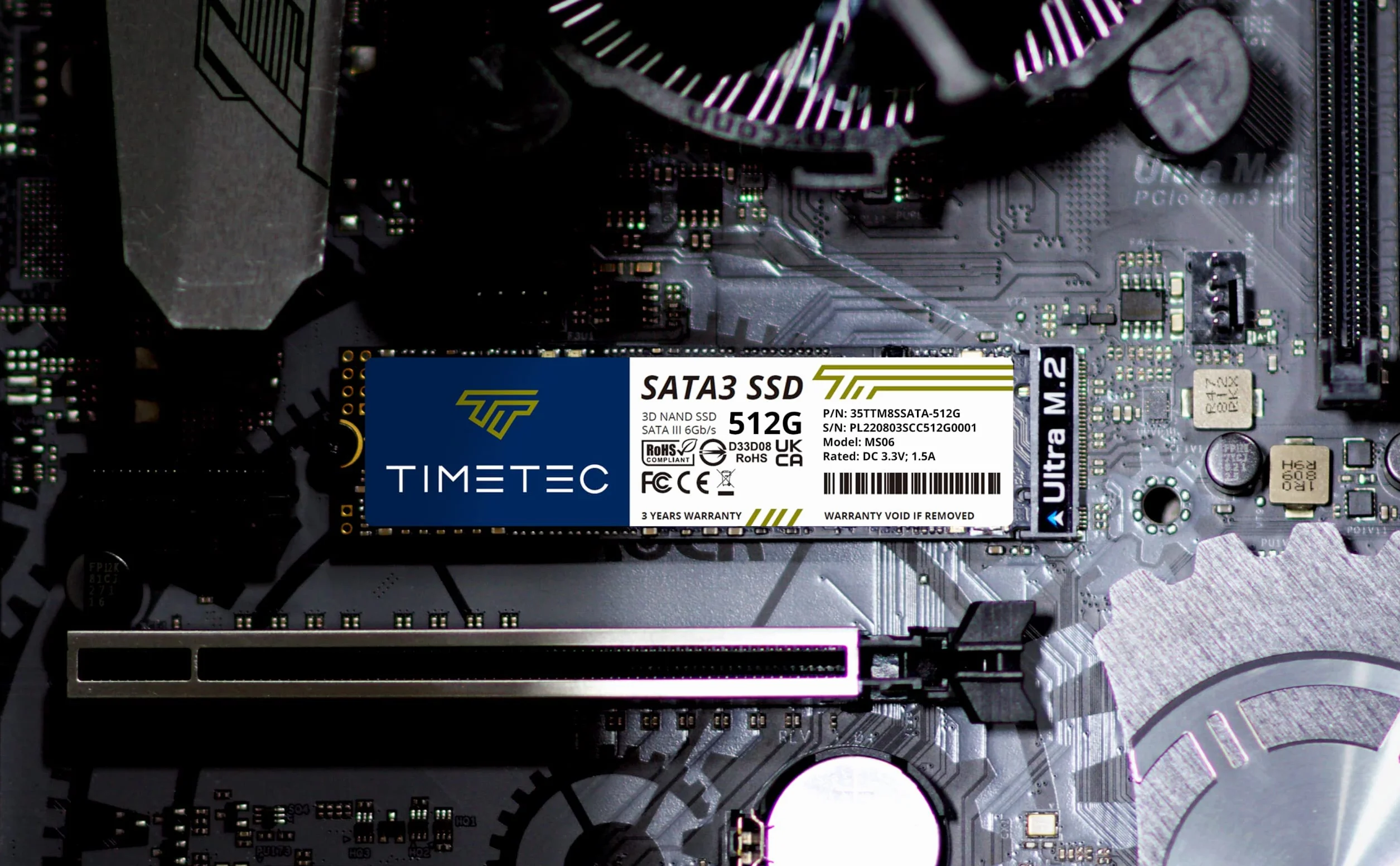 Timetec Dysk SSD 3D NAND TLC SATA III 6 Gb/s M.2 2280 NGFF 64TBW Read Speed Up do 500 MB/s SLC Cache Performance Boost Internal Solid State Drive (1TB Kit (2 x 512 GB))