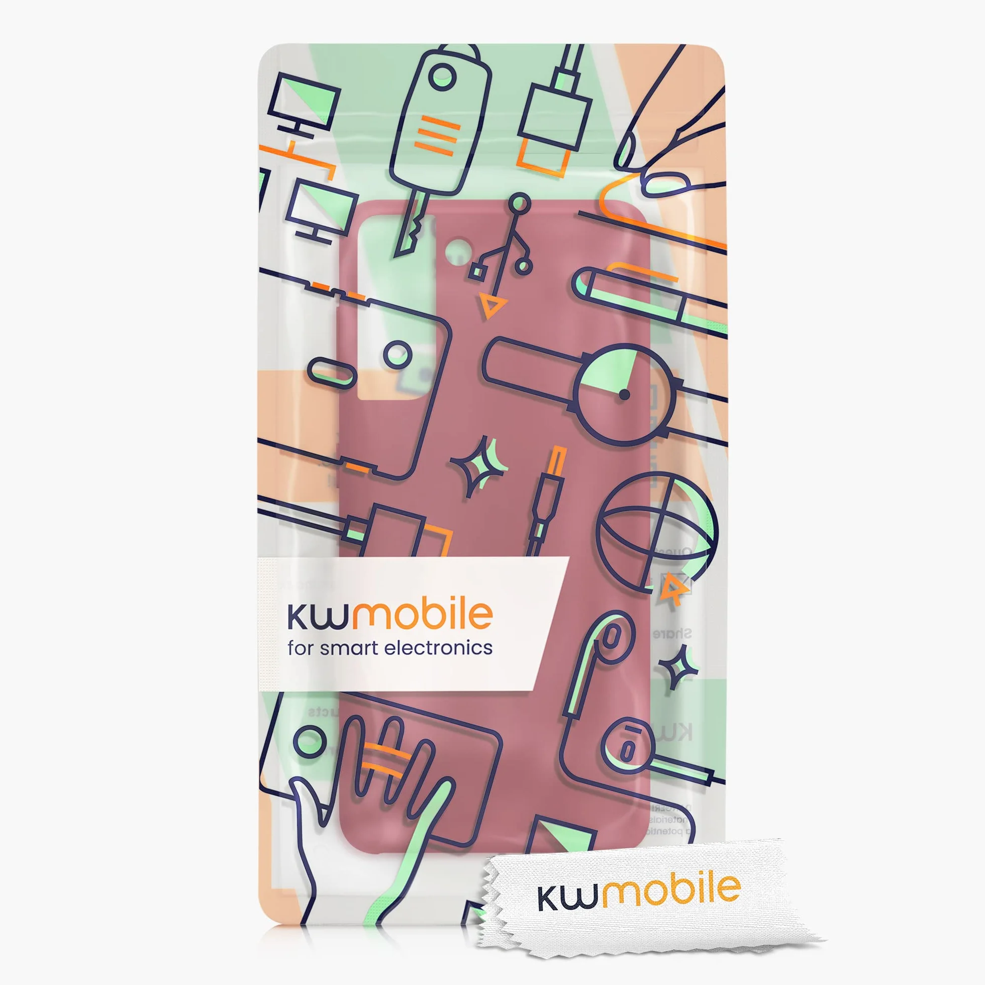 kwmobile Etui kompatybilne z etui Samsung Galaxy S21 - Etui TPU i silikon odporny na wstrząsy - Pasuje do bezprzewodowego ładowania - Czerwone uszczelnienie