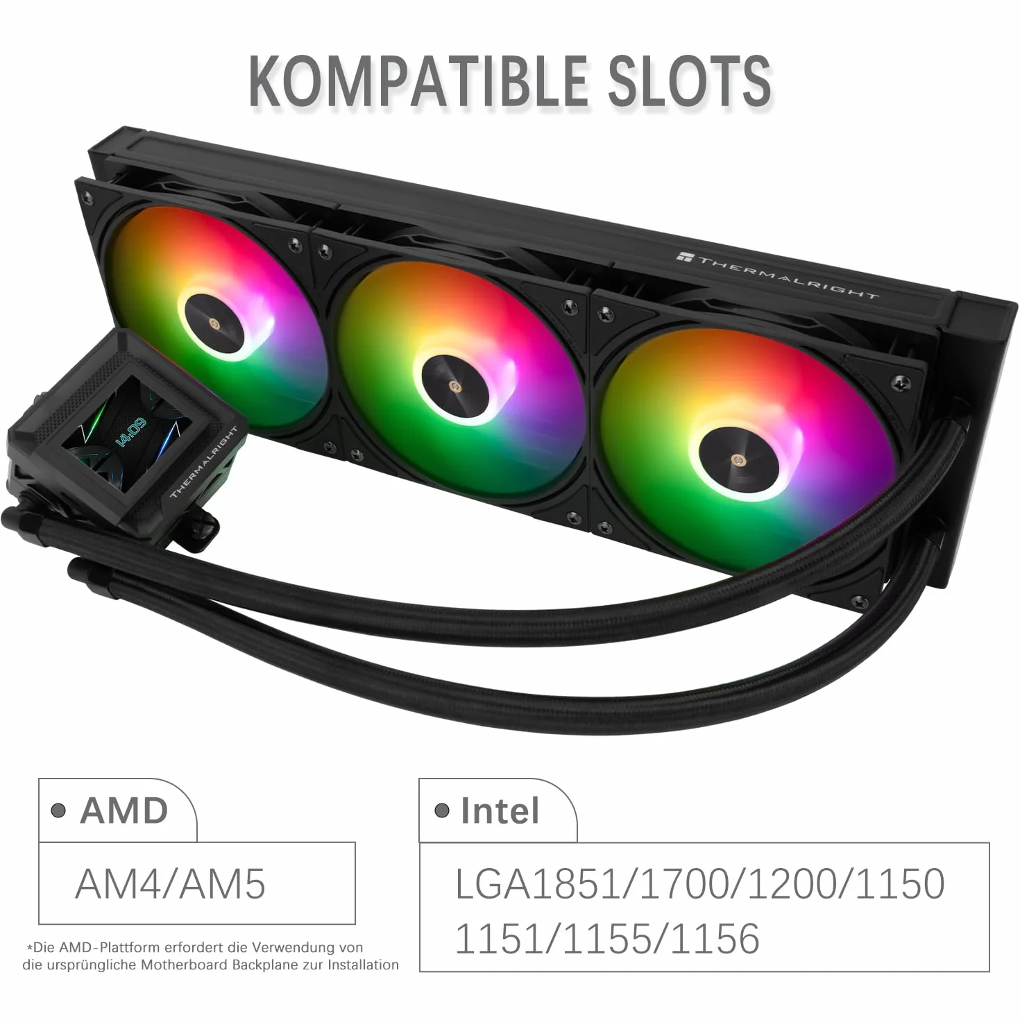 TR-Thermalright FW360 SE Black ARGB Liquid CPU chłodnica, 2-calowy ekran IPS LCD o rozdzielczości 320 x 240, magnetyczny motyw ekranu DIY, do AM4/AM5, LGA1851/1700/115x